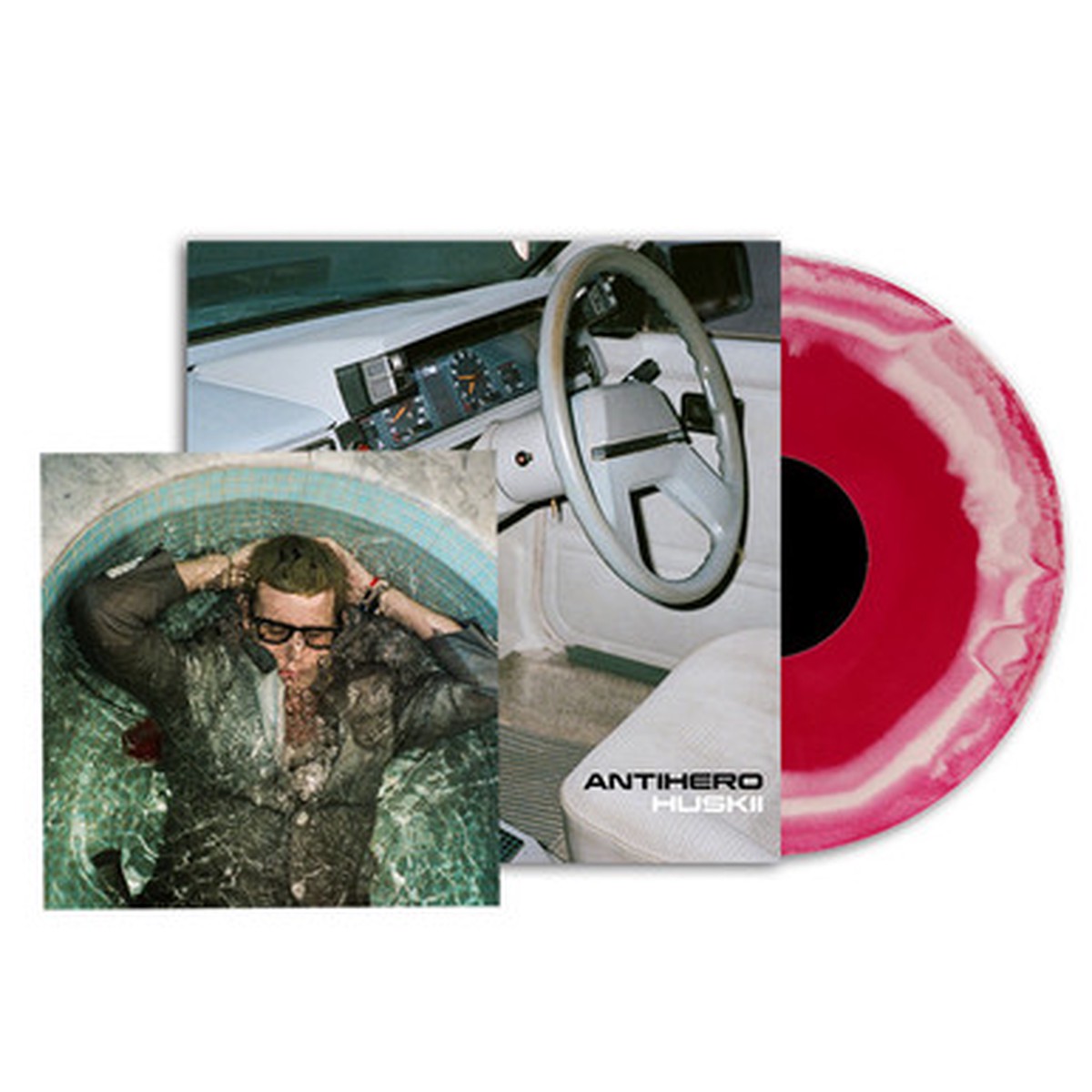 Huskii - Antihero (LP) - Pink and White Swirl Vinyl