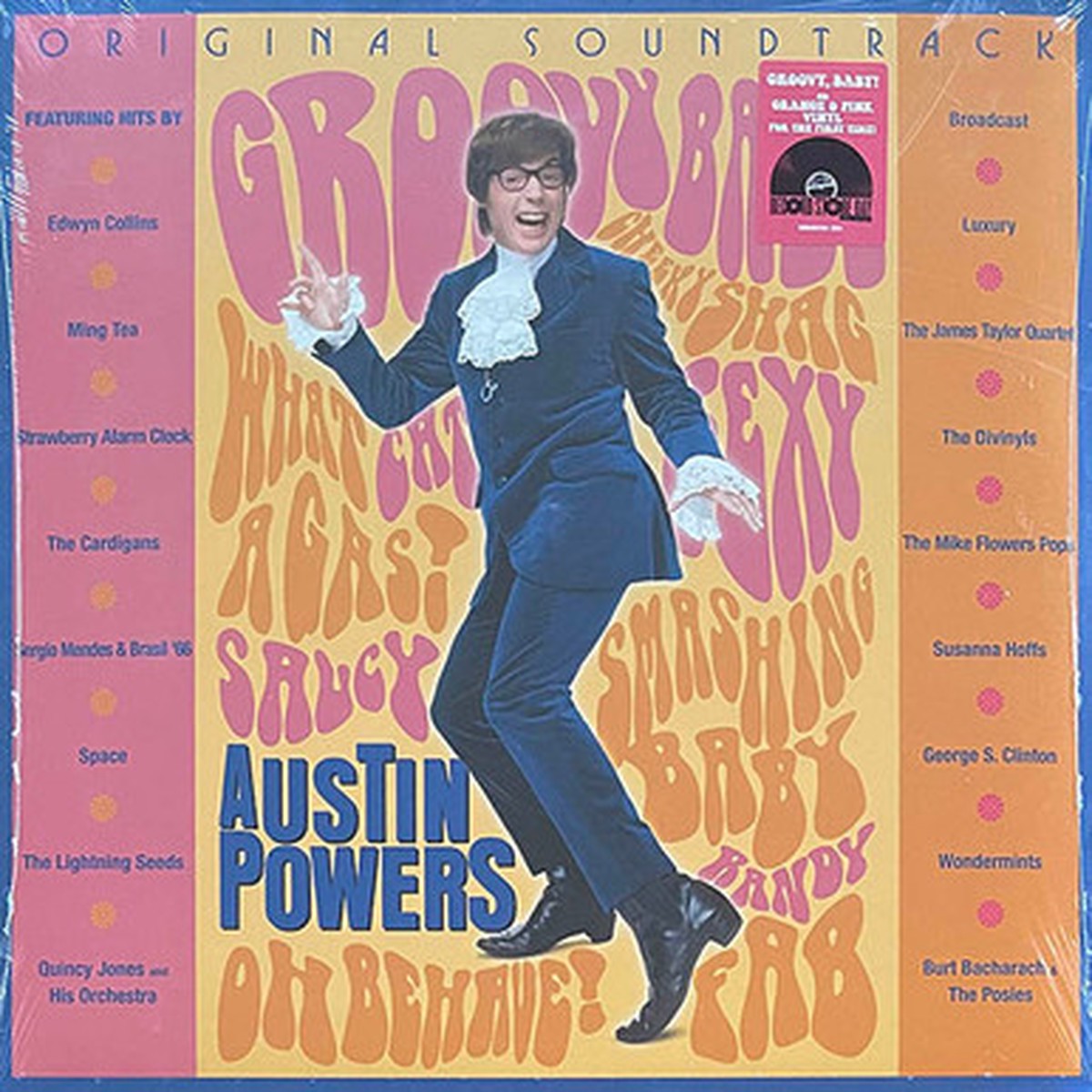 Various - Austin Powers (Original Soundtrack) (LP) - Orange and Pink Vinyl