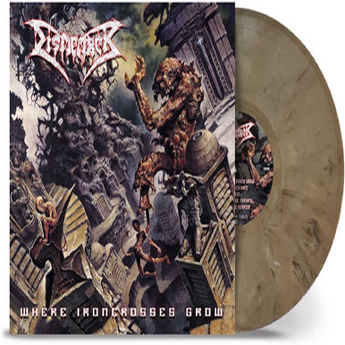 Dismember - Where Ironcrosses Grow (LP) - Sand Marbled Vinyl