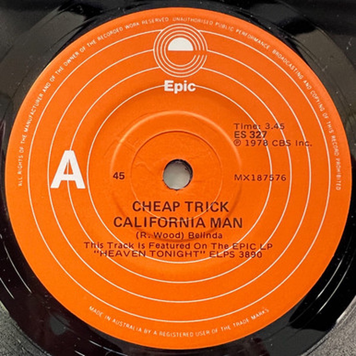 Cheap Trick - California Man (7" Single) - 45RPM - VG/Generic