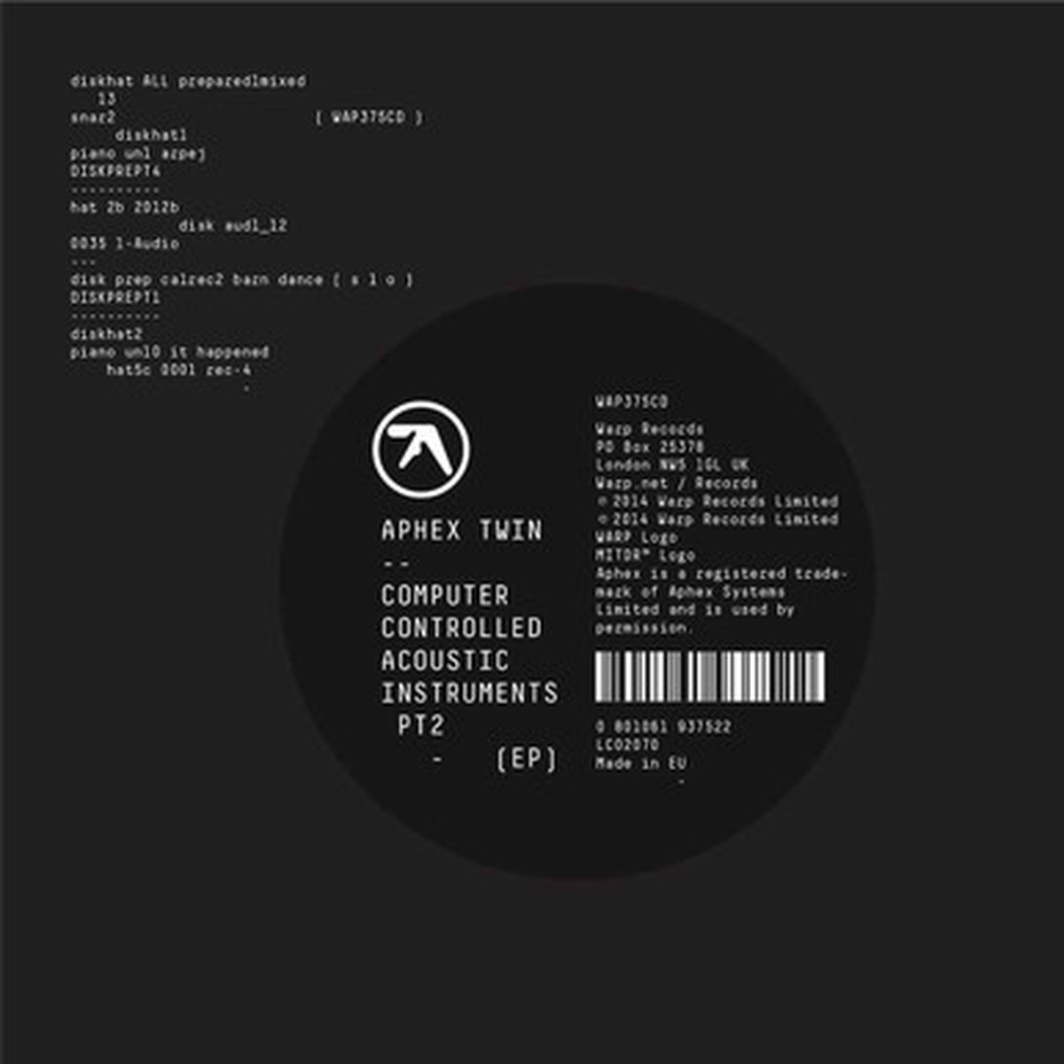 Aphex Twin - Computer Controlled Acoustic Instruments Pt2 (EP) - 45RPM