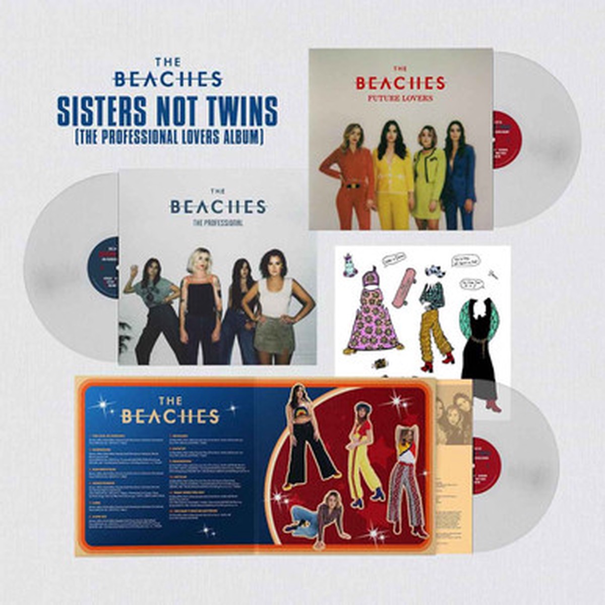 The Beaches - Sisters Not Twins (The Professional Lovers Album) (LP) - Clear Vinyl