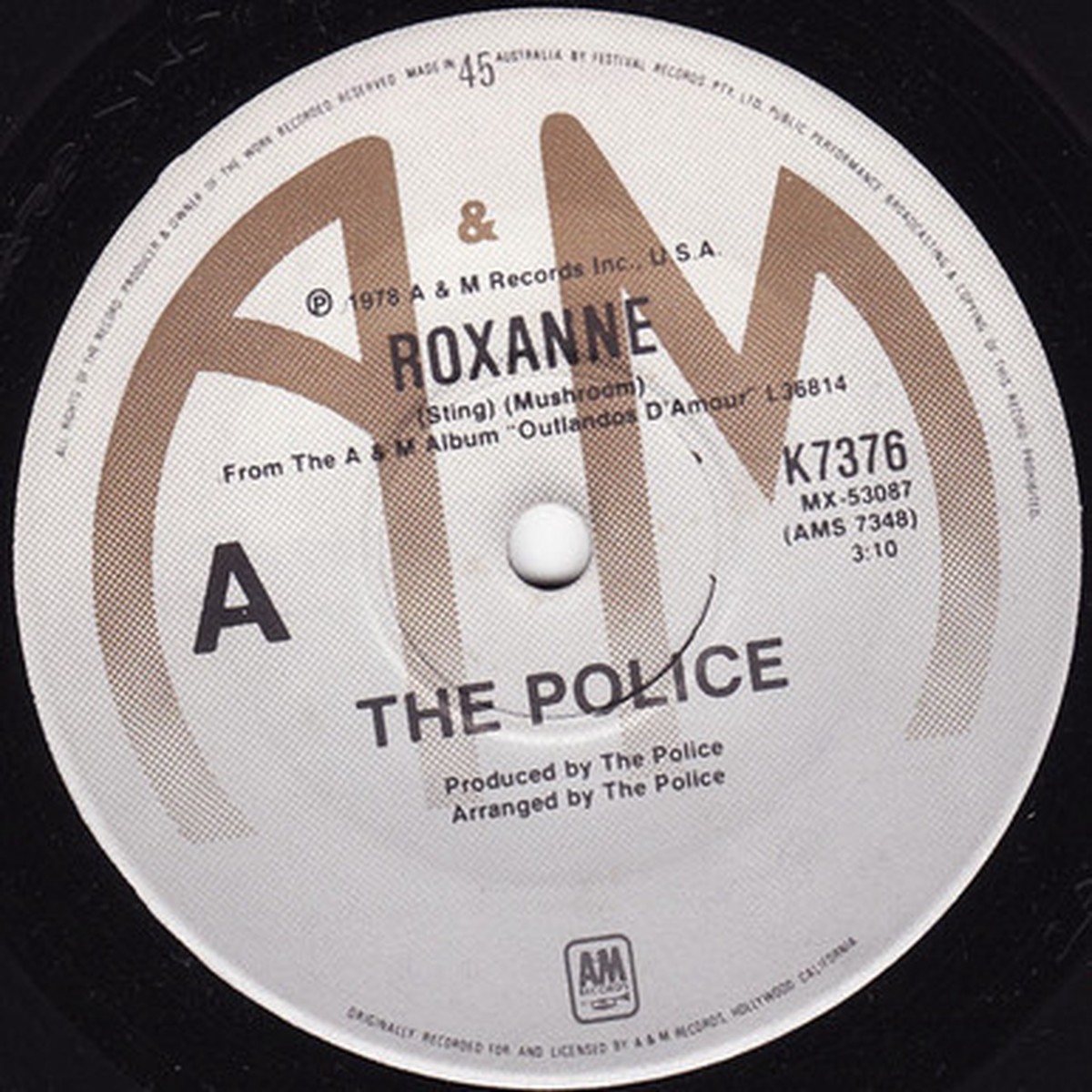 The Police - Roxanne (7" Single) - 45RPM - VG/Generic