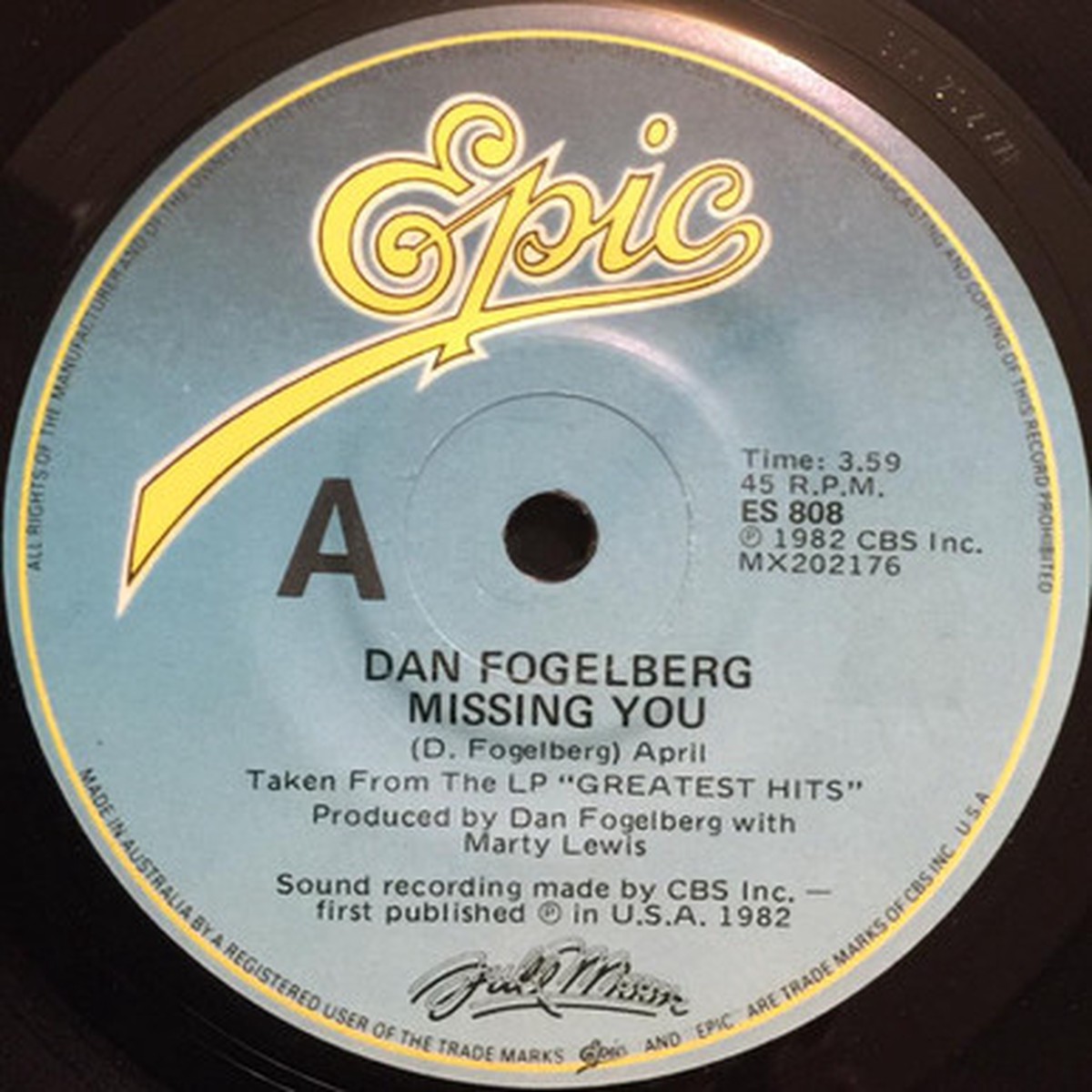 Dan Fogelberg - Missing You (7" Single) - 45RPM - VG/Generic