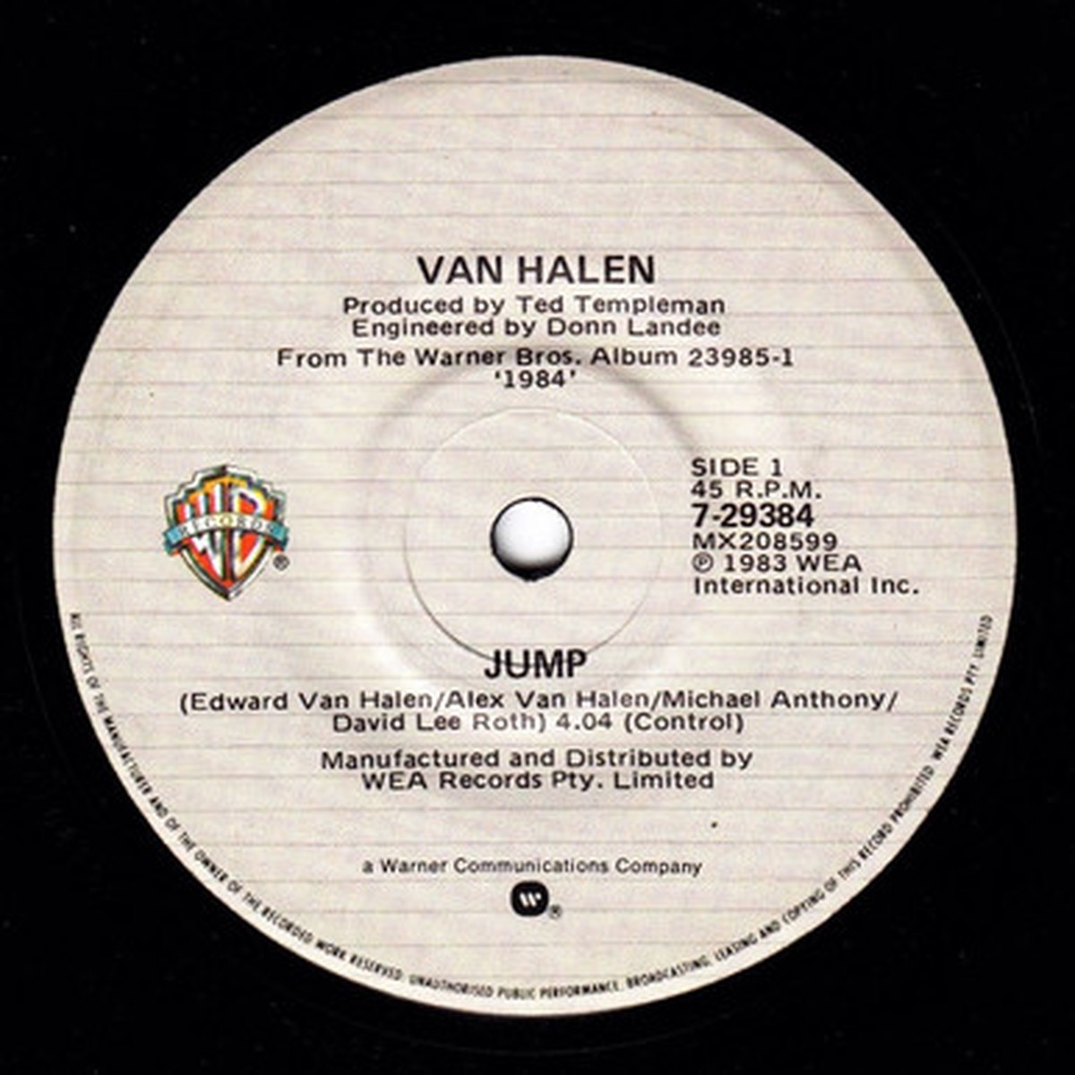 Van Halen - Jump (7" Single) - 45RPM - VG+/Generic