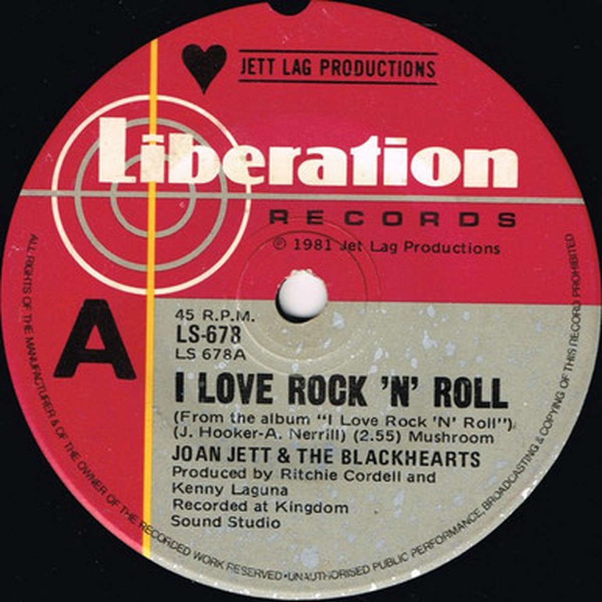 Joan Jett & The Blackhearts - I Love Rock 'N' Roll (7" Single) - 45RPM - VG/Generic