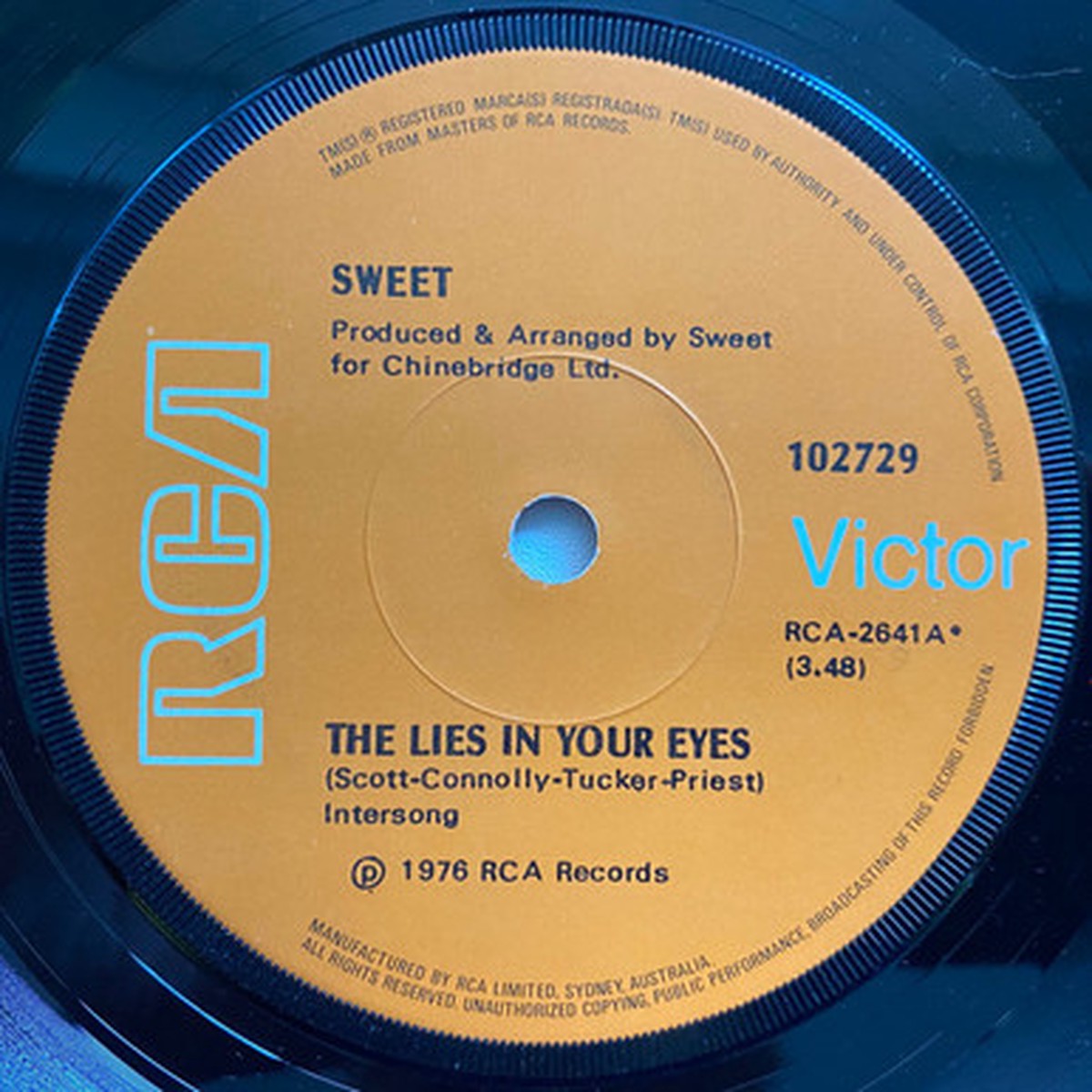 Sweet - The Lies In Your Eyes (7" Single) - 45RPM - VG/Generic