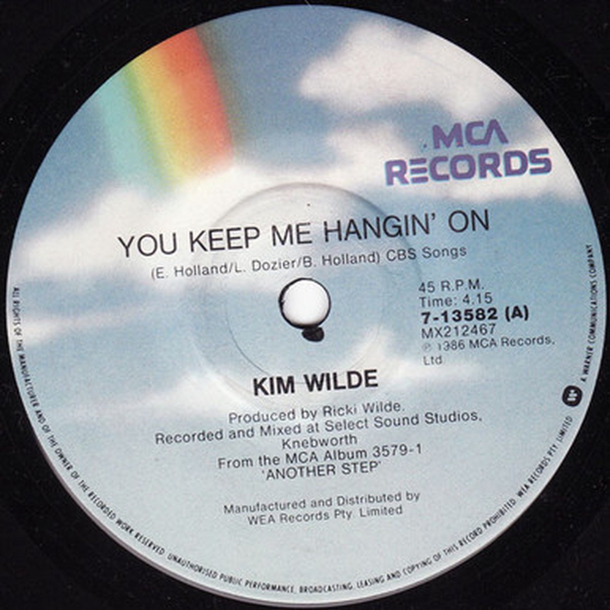 Kim Wilde - You Keep Me Hangin' On (7" Single) - 45RPM - VG/Generic