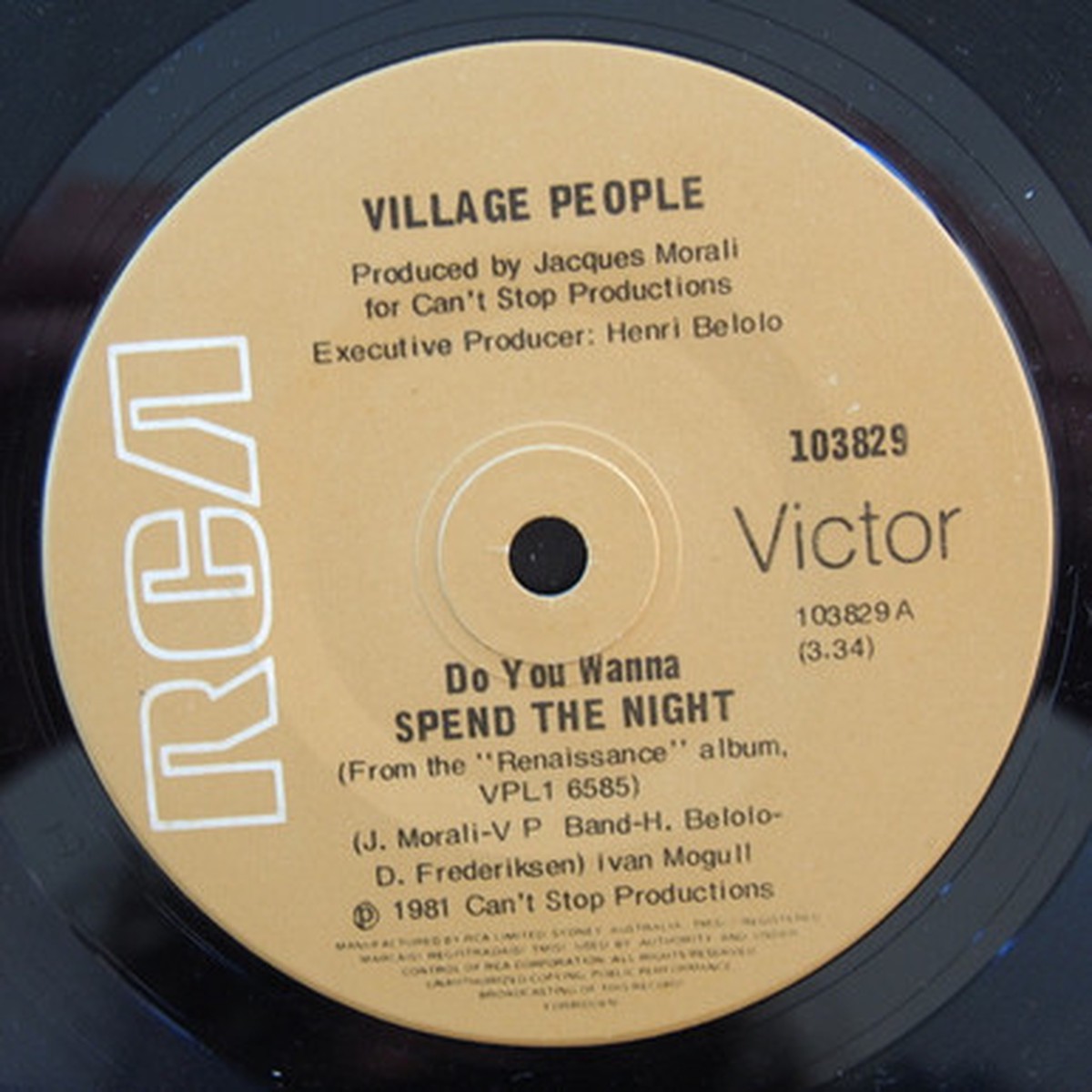 Village People - Do You Wanna Spend The Night (7" Single) - 45RPM - VG+/Generic
