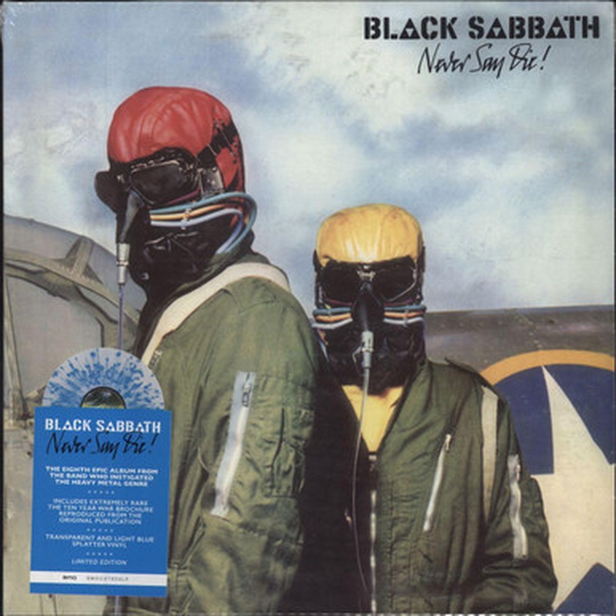 Black Sabbath - Never Say Die! (LP) - Clear with Light Blue Splatter Vinyl