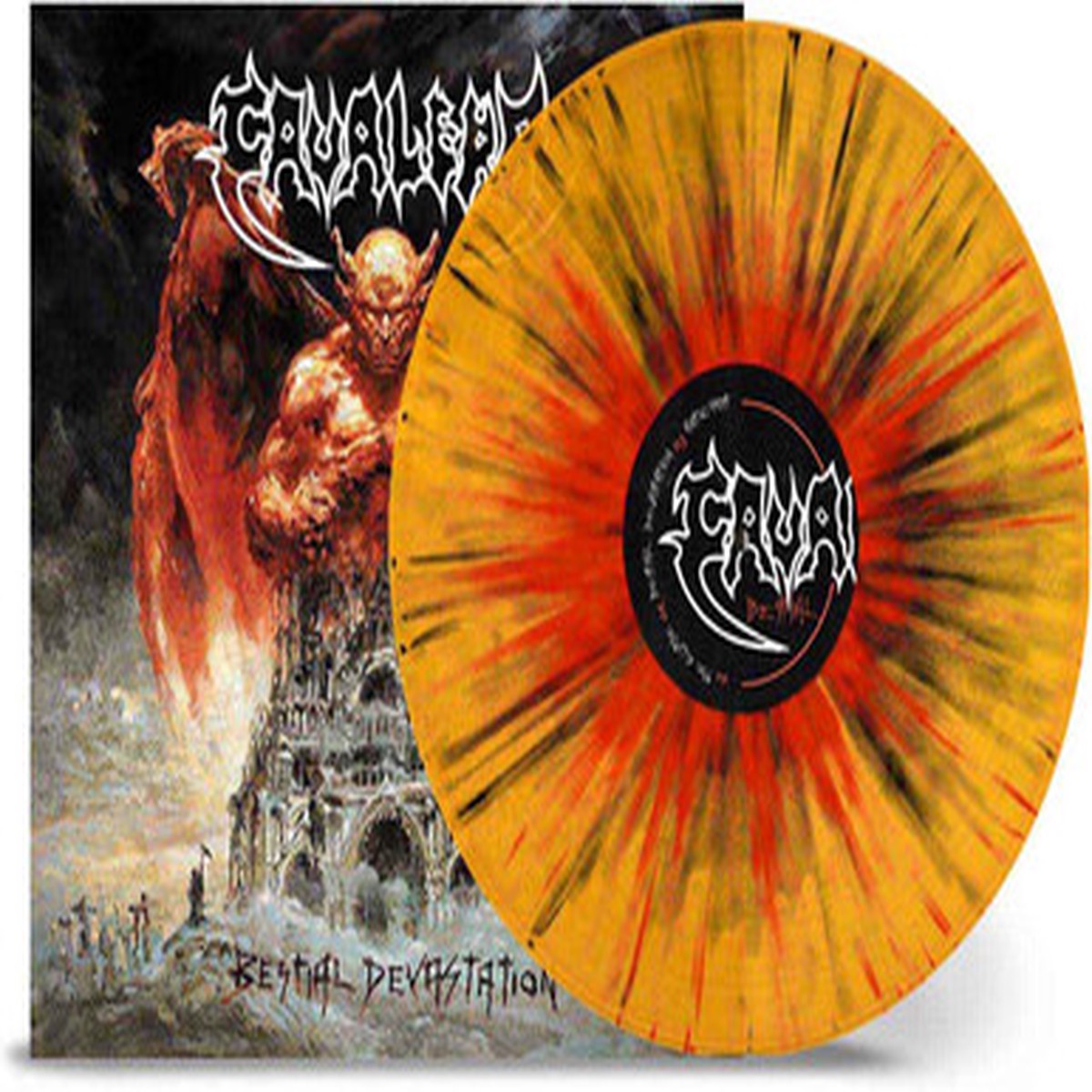 Cavalera - Bestial Devastation (EP) - 45RPM Limited Edition Orange Transparent w/ Red & Black Splatter Vinyl