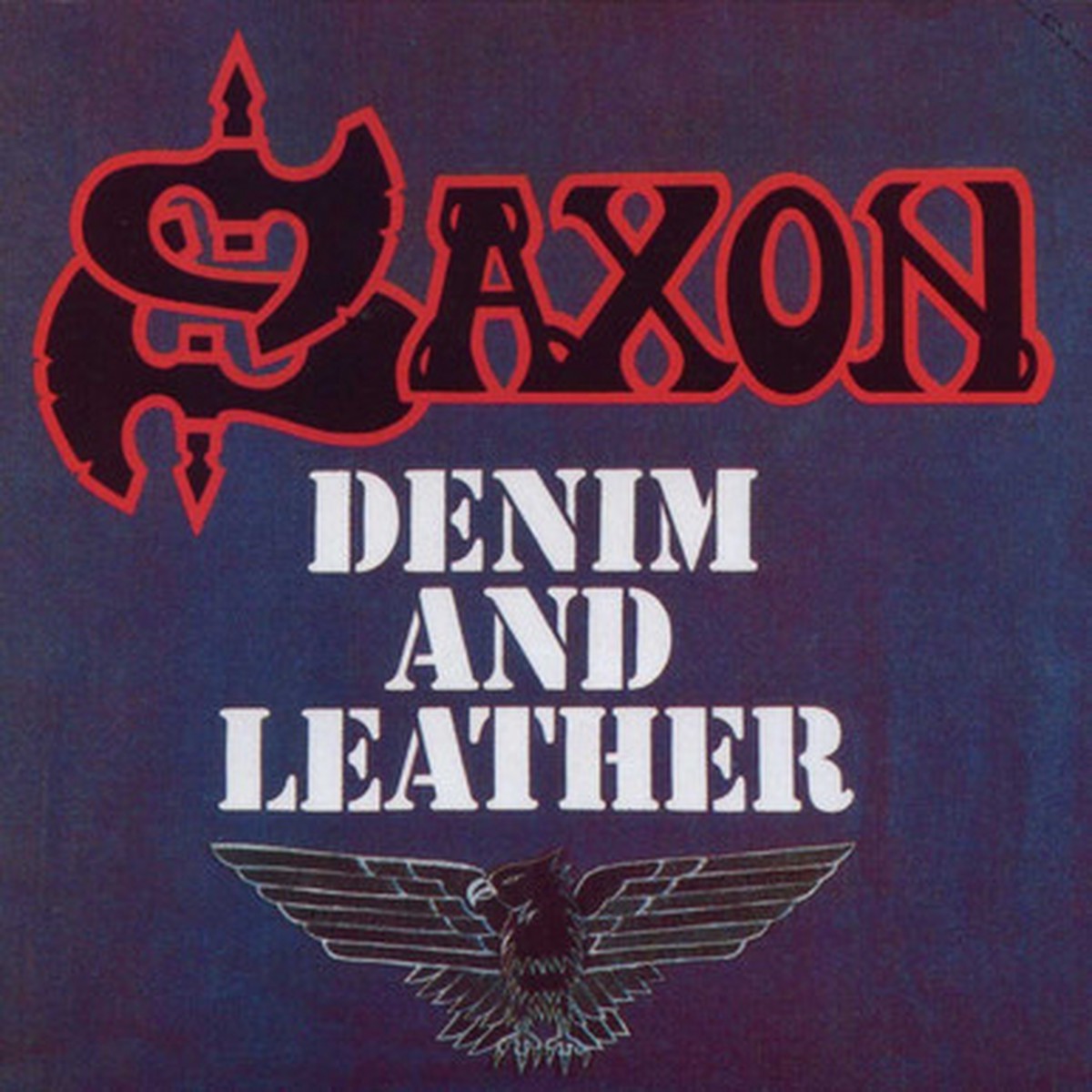 Saxon - Denim And Leather (LP) - Red with Black Splatter Vinyl