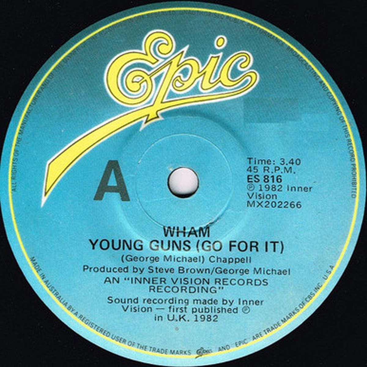 Wham - Young Guns (Go For It) (7" Single) - 45RPM - VG+/Generic