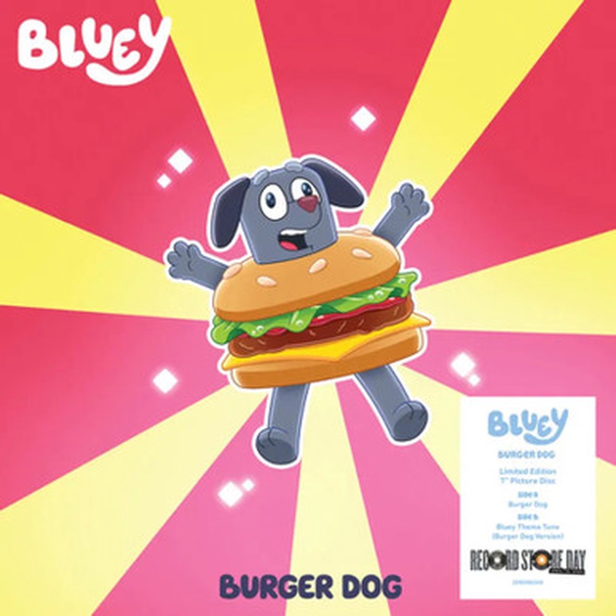 Bluey - Burger Dog Picture Disc (7") - RSD 2025 Burger Dog Version 7' Picture Disc Vinyl