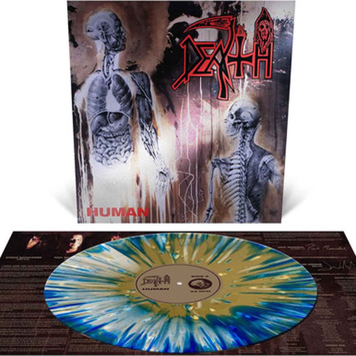 Death - Human (LP) - Deluxe Edition White, Blue & Gold Vinyl