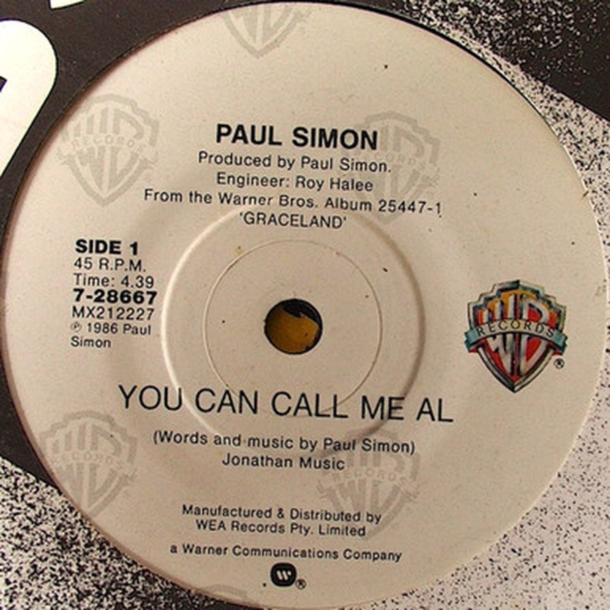 Paul Simon - You Can Call Me Al (7" Single) - VG/Generic