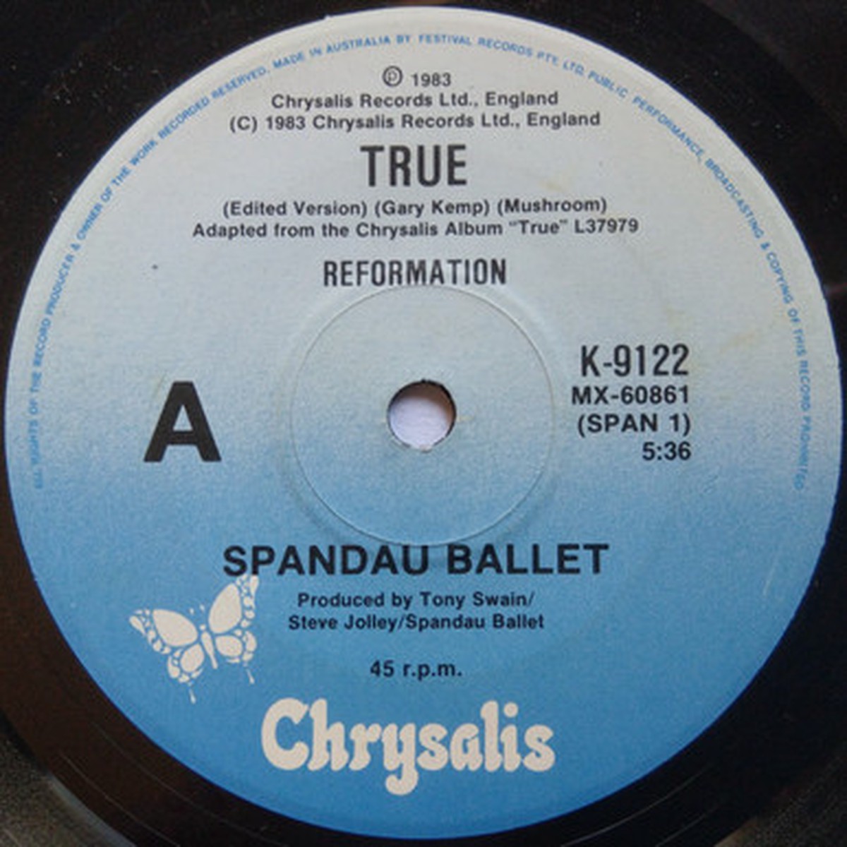 Spandau Ballet - True (7" Single) - 45RPM - VG+/Generic