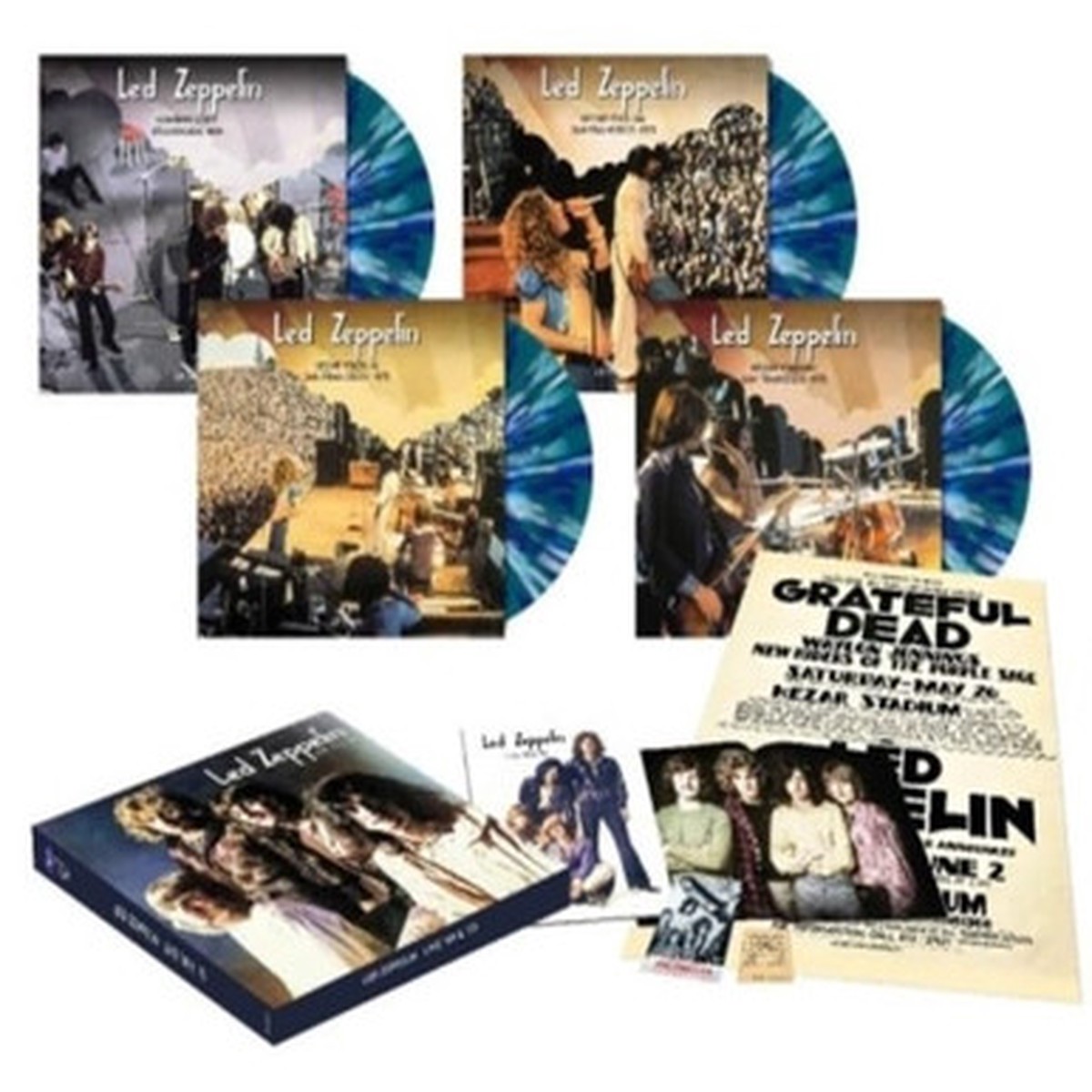 Led Zeppelin - Live '69 & '73 (4LP) - Green Splatter Vinyl