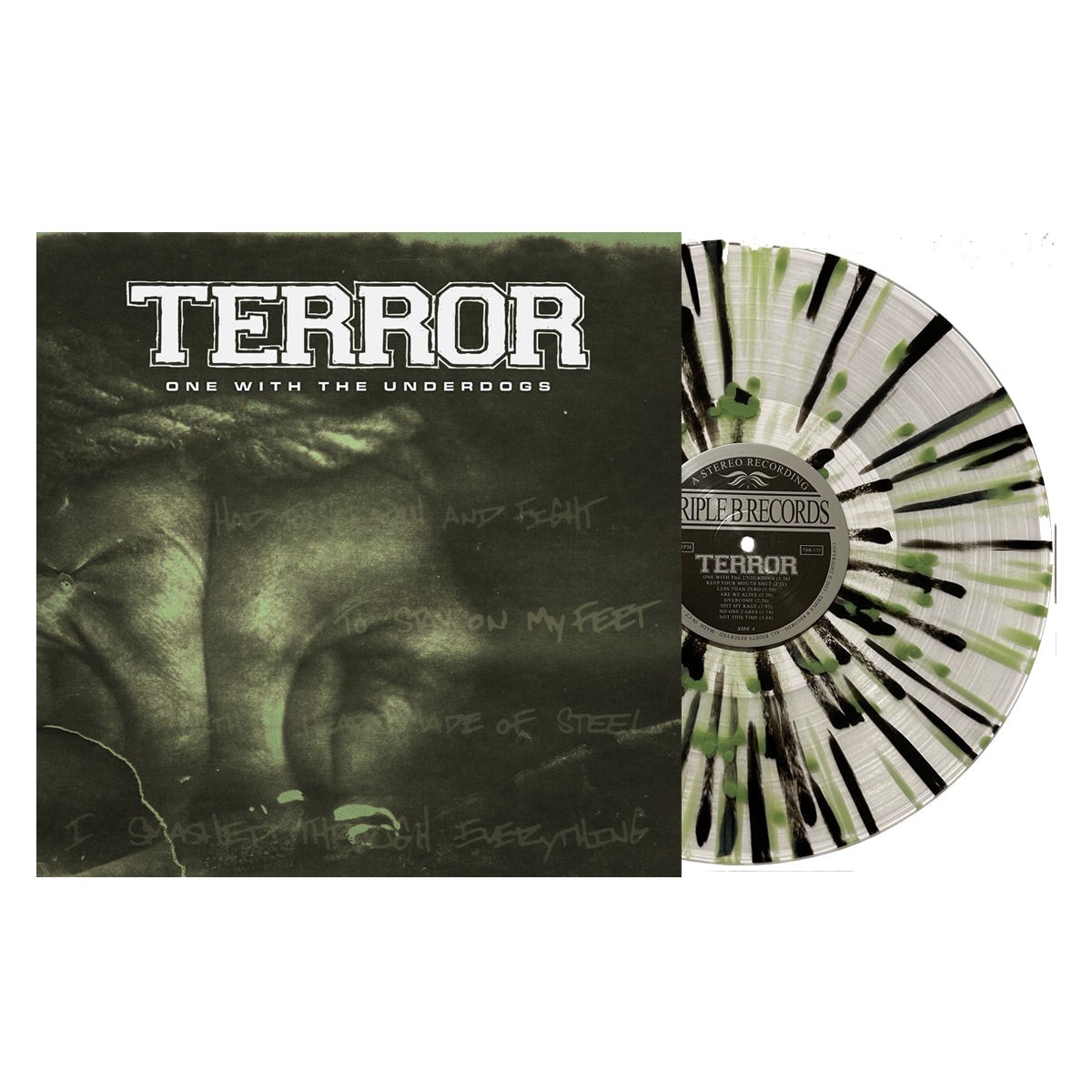 TERROR ONE WITH THE UNDERDOGS LP (Limited Edition Only 300 made, Ultra Clear w/ Olive Green & Black Splatter Vinyl)