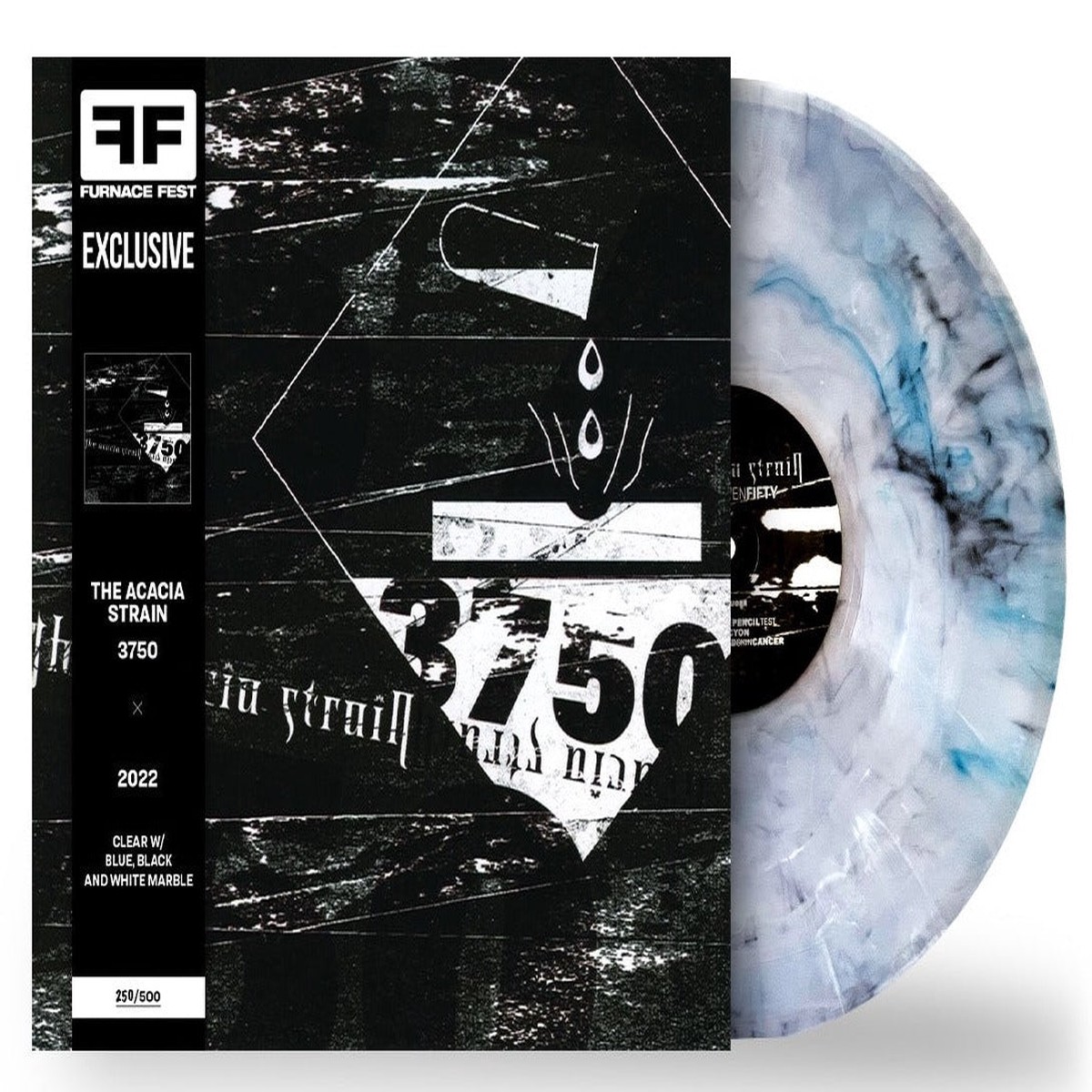THE ACACIA STRAIN 3750 LP (Furnace Fest Exclusive Only 500 made, Clear w/ Blue, Black, and White Marble Vinyl)