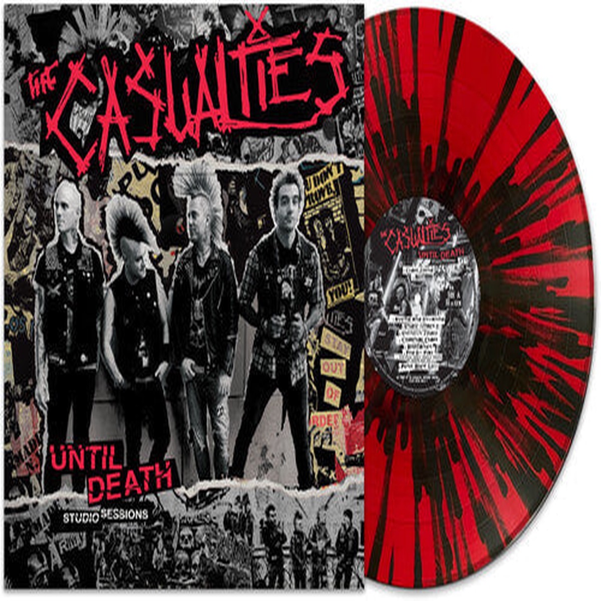THE CASUALTIES 'UNTIL DEATH: STUDIO SESSIONS' LP (Red & Black Splatter Vinyl)