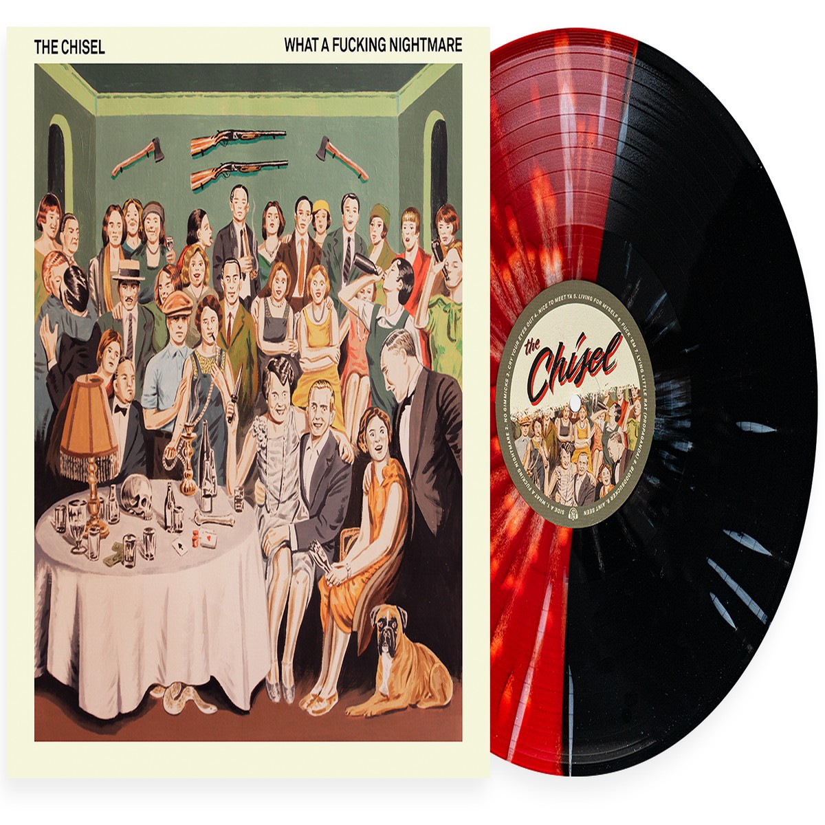 THE CHISEL WHAT A FUCKING NIGHTMARE LP (Limited Edition Only 250 made, Half Black/Half Blood Red w/ Heavy White Splatter Vinyl)