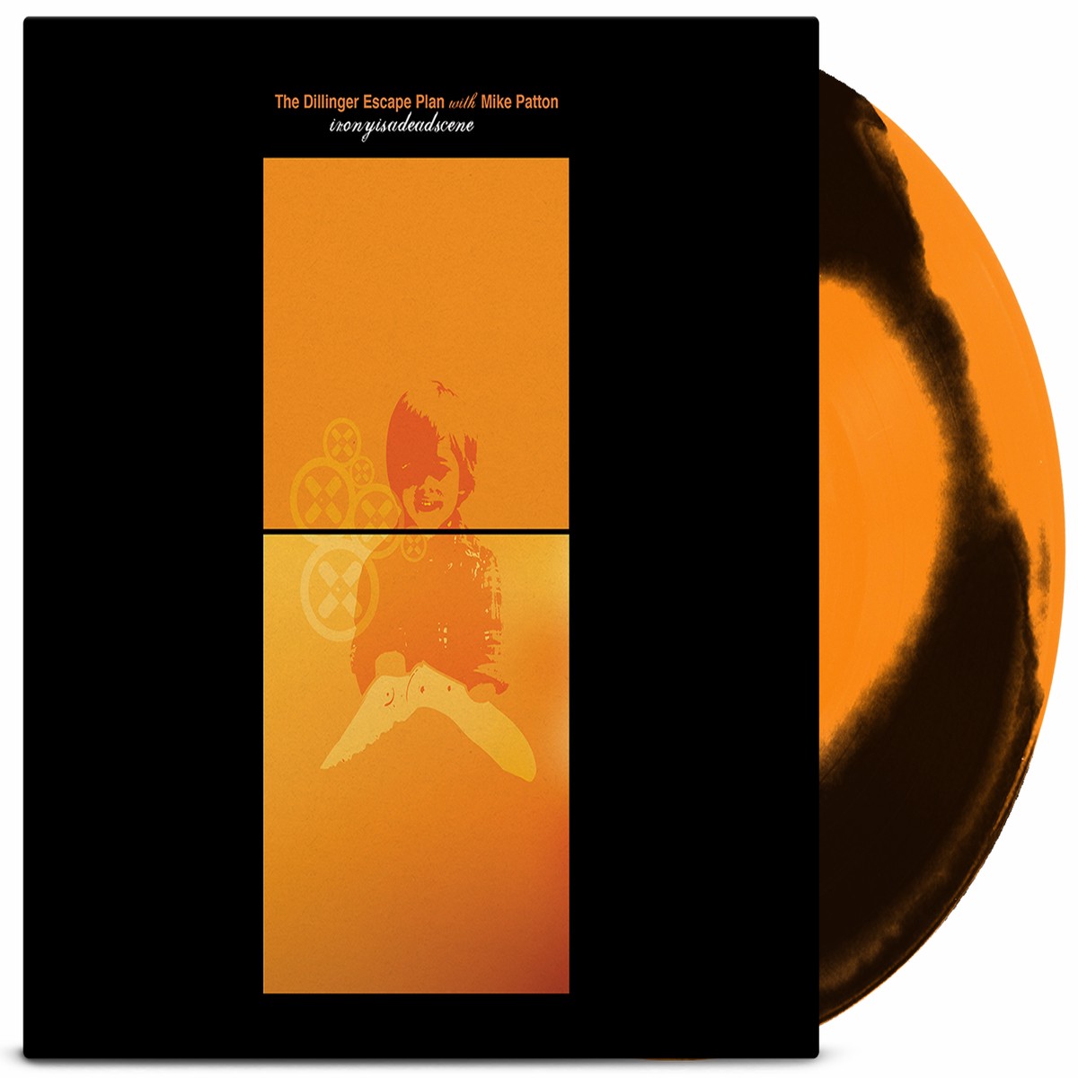THE DILLINGER ESCAPE PLAN IRONY IS A DEAD SCENE LIMITED-EDITION TANGERINE & BLACK LP ONLY 500 MADE