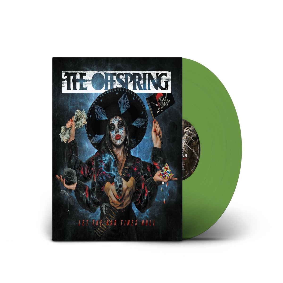 THE OFFSPRING 'LET THE BAD TIMES ROLL' LIMITED-EDITION FOREST GREEN TRANSLUCENT LP ONLY 300 MADE
