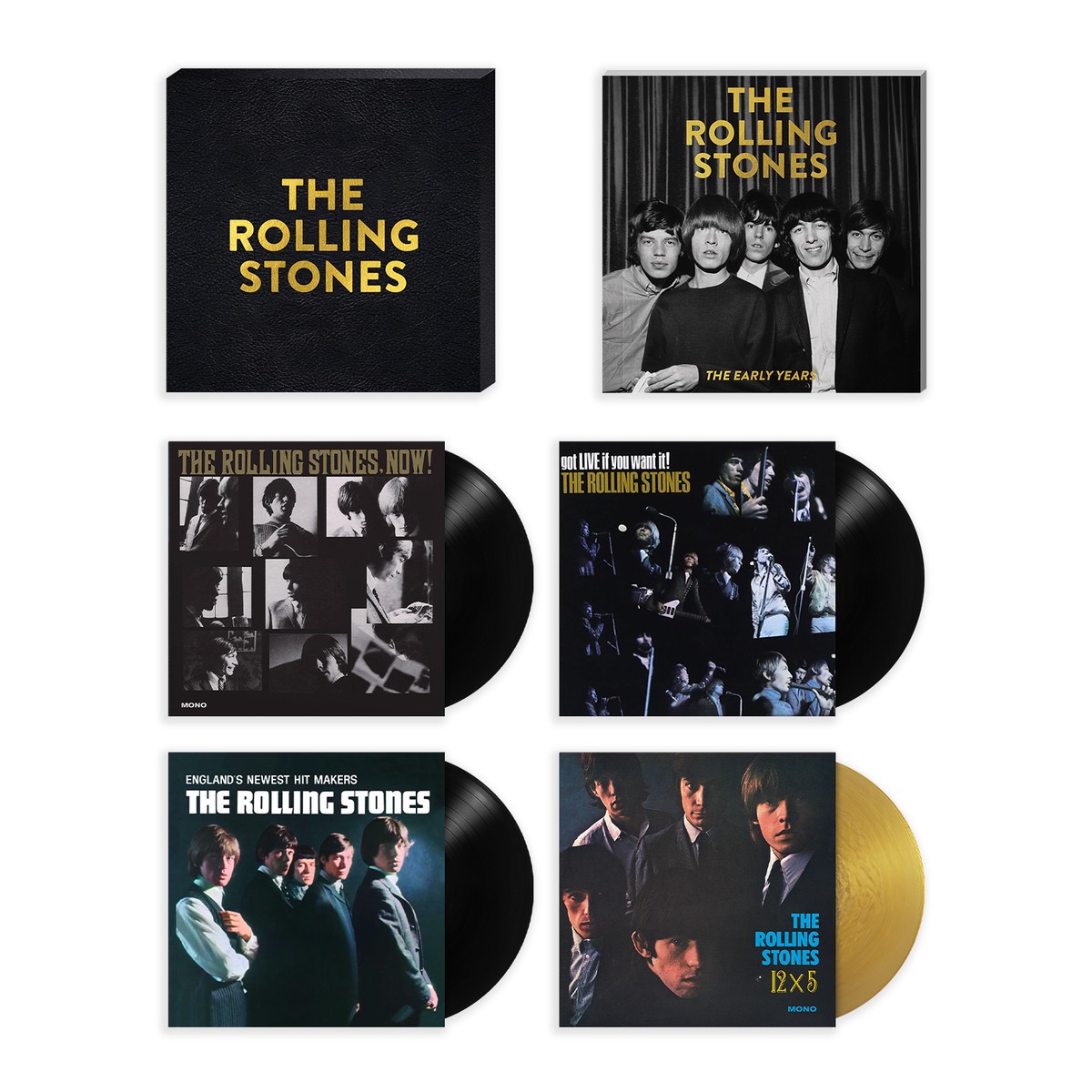 THE ROLLING STONES x GOLDMINE "EARLY YEARS" SPECIAL COLLECTORS EDITION SOFTCOVER BOOK w/4 LPS IN HEAVY DUTY NUMBERED BOX (Limited Edition Only 300 Box Sets Made)