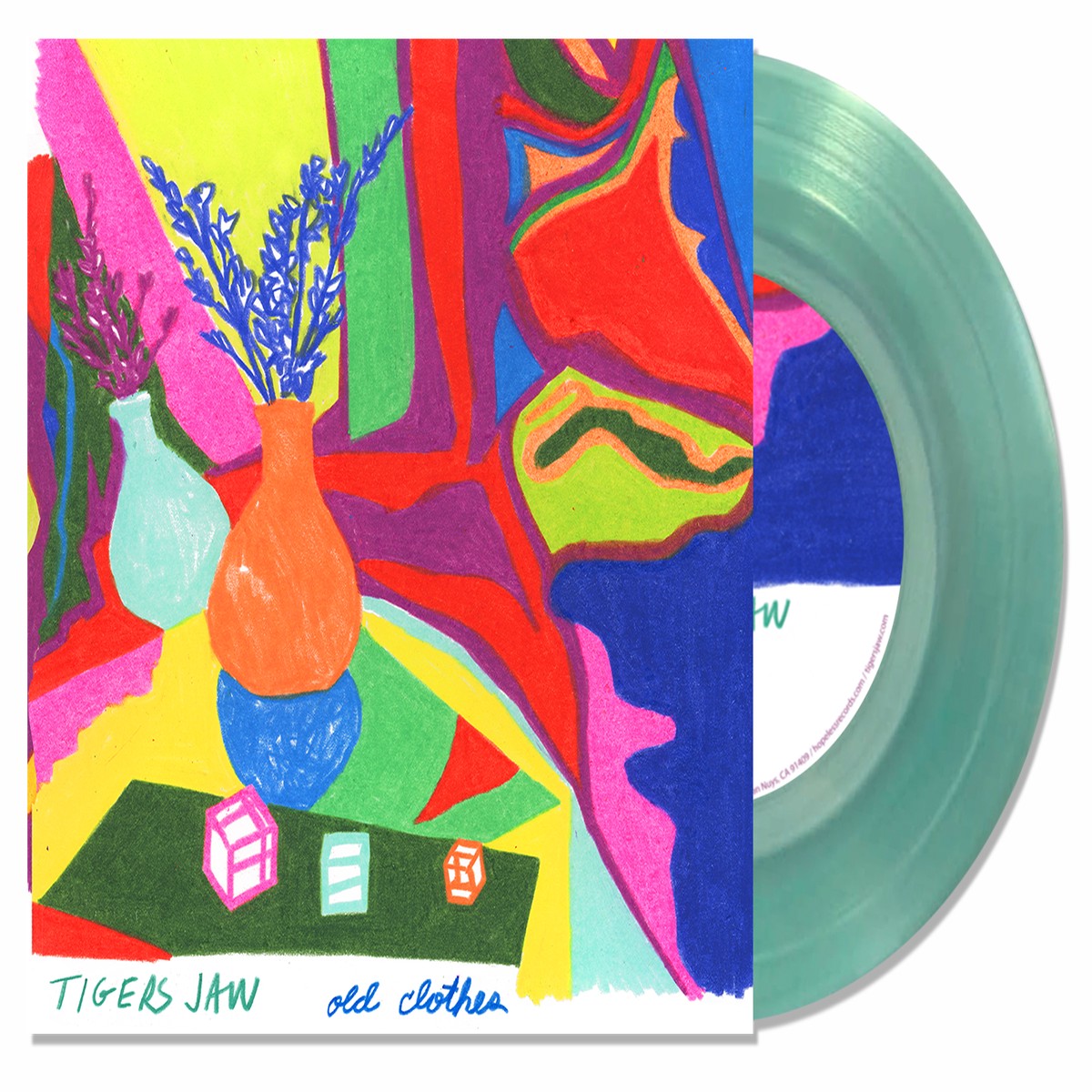 TIGERS JAW OLD CLOTHES 7" (Limited Edition Only 300 Made, Coke Bottle Clear 7" Vinyl)
