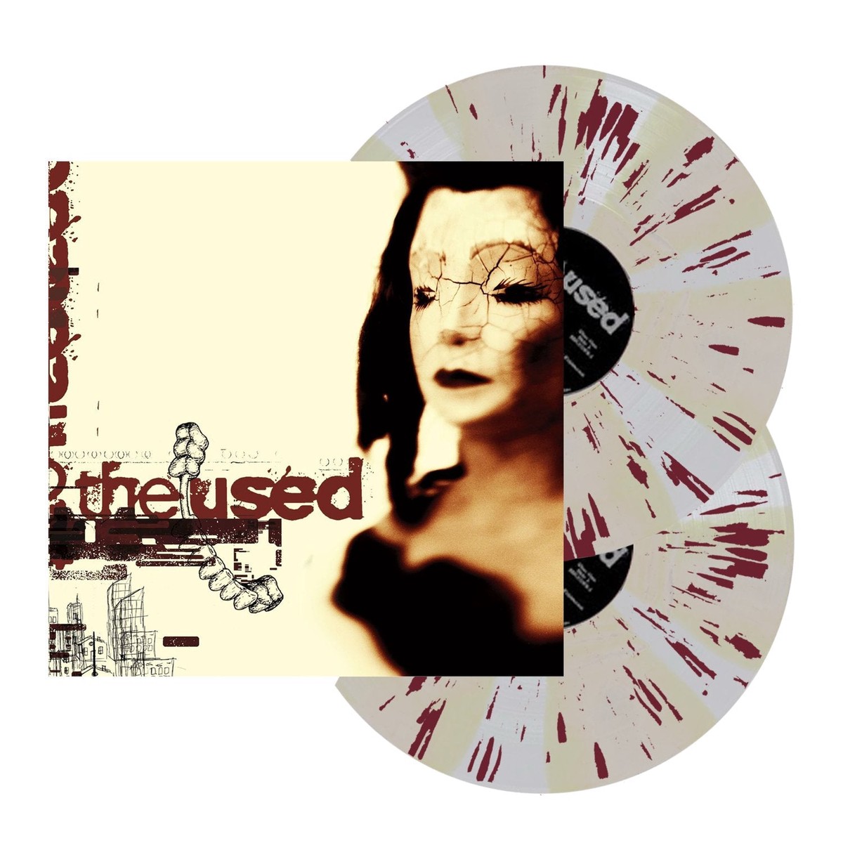 THE USED THE USED 2LP (Limited Edition Only 500 Made, Bone & Ultra Clear Pinwheel w/ Maroon Splatter Vinyl)
