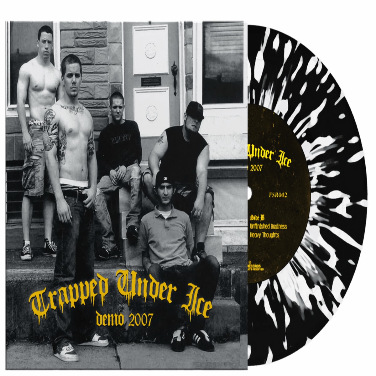 TRAPPED UNDER ICE 'DEMO 2007' 7" EP (Black & White Splatter Vinyl)