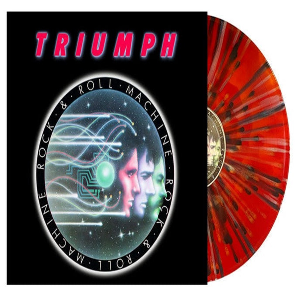 TRIUMPH ROCK & ROLL MACHINE LP (Limited Edition Only 300 made, Red w/ Black, Blue & Orange Splatter Vinyl)