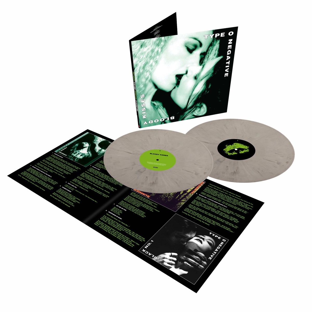TYPE O NEGATIVE BLOODY KISSES: SUSPENDED IN DUSK 2LP (Limited Edition Only 1000 made, Gray Slime Vinyl)