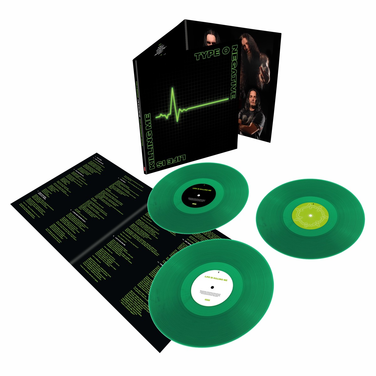 TYPE O NEGATIVE LIFE IS KILLING ME 3LP (Limited Edition, Only 1000 made Transparent Green Vinyl)