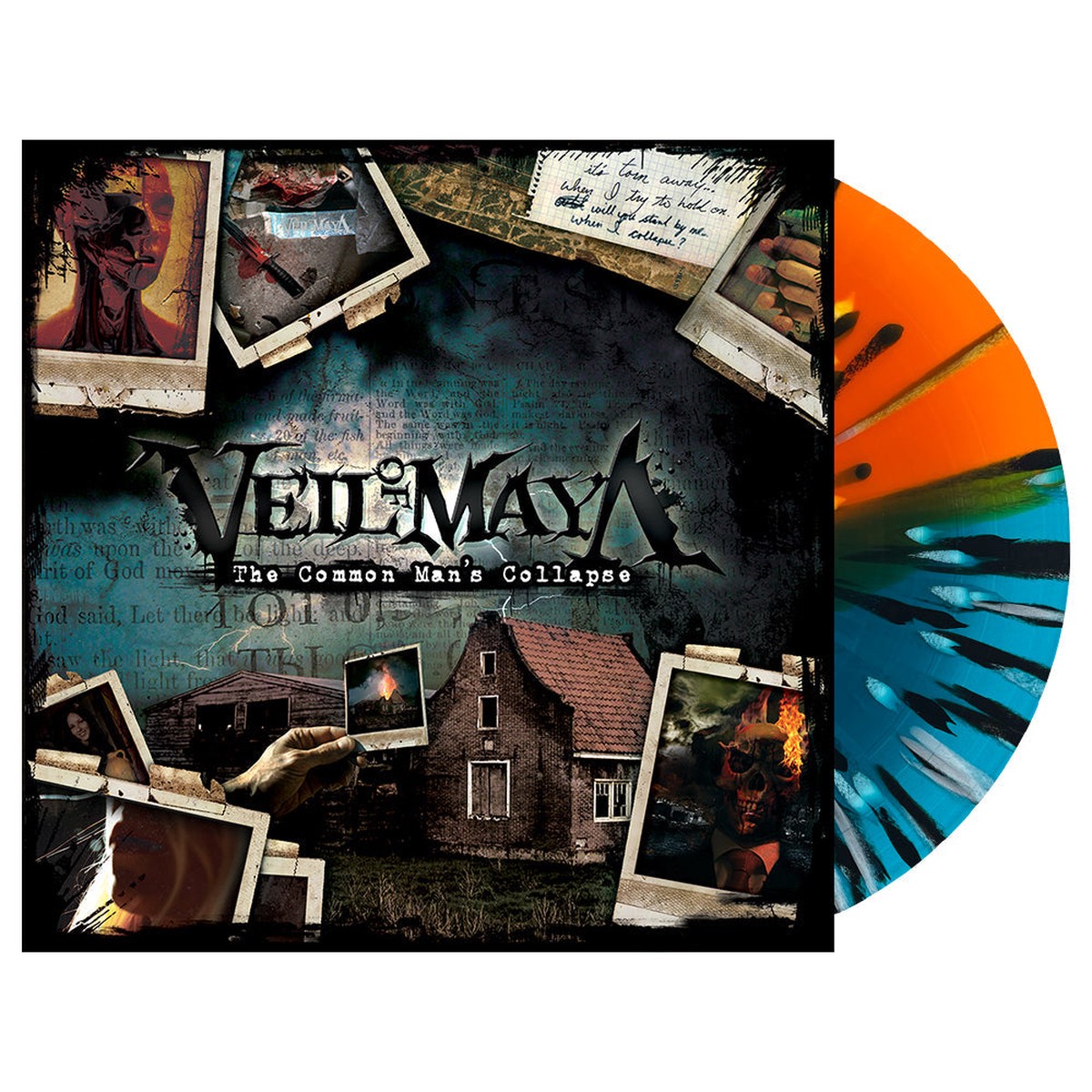 VEIL OF MAYA THE COMMON MAN'S COLLAPSE LP (Exclusive Limited to 300, Transparent Sea Blue / Transparent Orange Split w/ Black & White Splatter Vinyl)