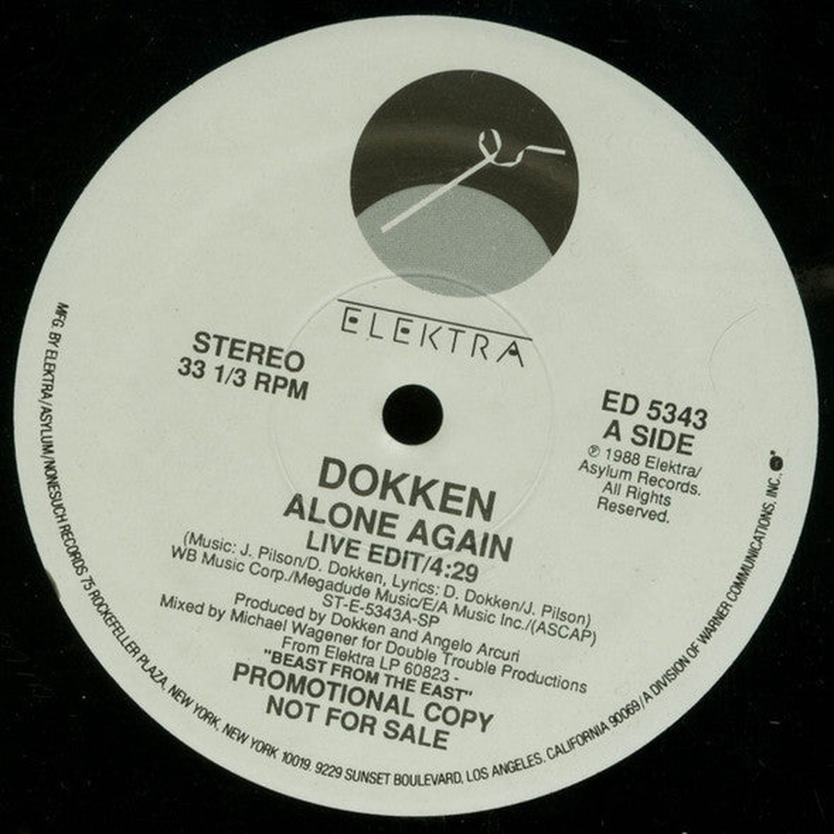 Dokken - Alone Again (Vinyl, NM or M-)