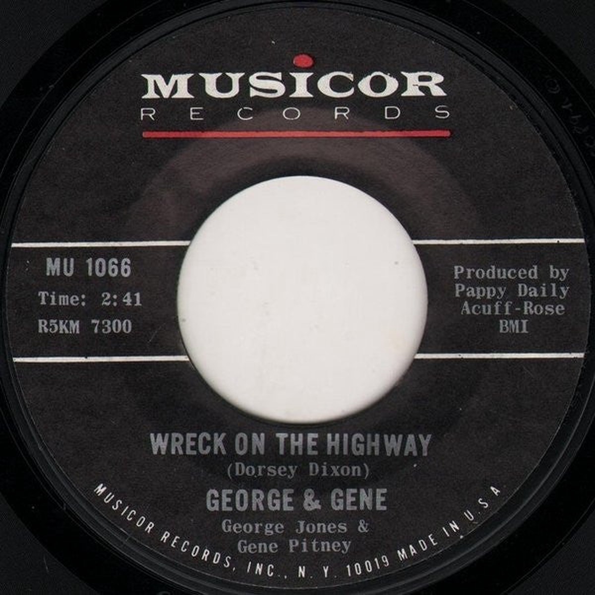 George & Gene - I've Got Five Dollars And It's Saturday Night / Wreck On The Highway (Vinyl, VG+) (45)