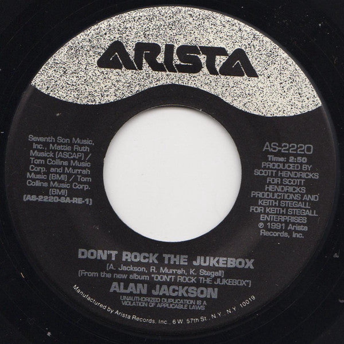 Jackson, Alan - Don't Rock The Jukebox (Vinyl, VG) (45)
