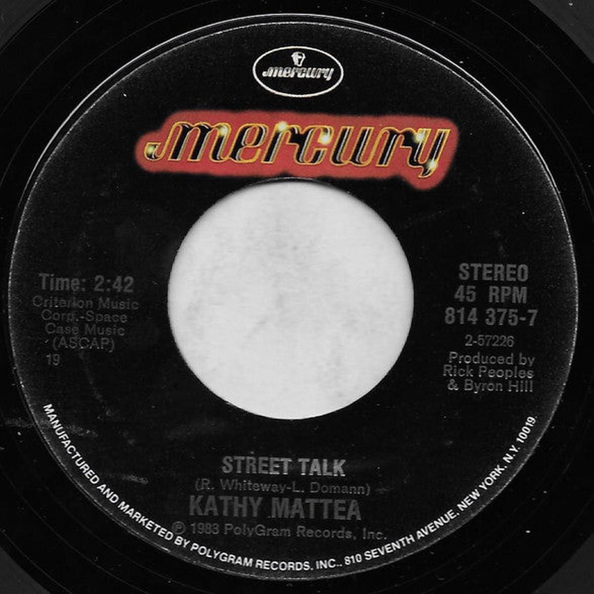 Mattea, Kathy - Street Talk / Heartbeat (VG+)