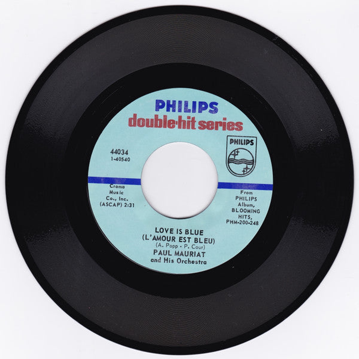 Mauriat, Paul And His Orchestra - Love Is Blue (L'Amour Est Bleu) / Black Is Black (VG)