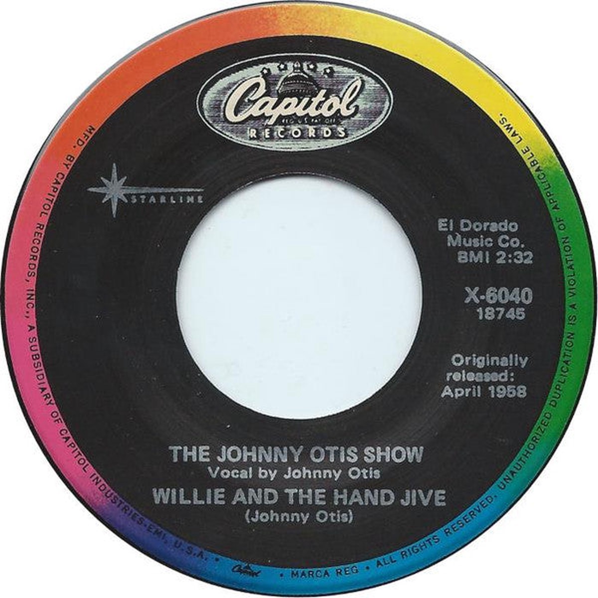 Otis, Johnny Show - Willie And The Hand Jive / Willie Did The Cha Cha (VG+)