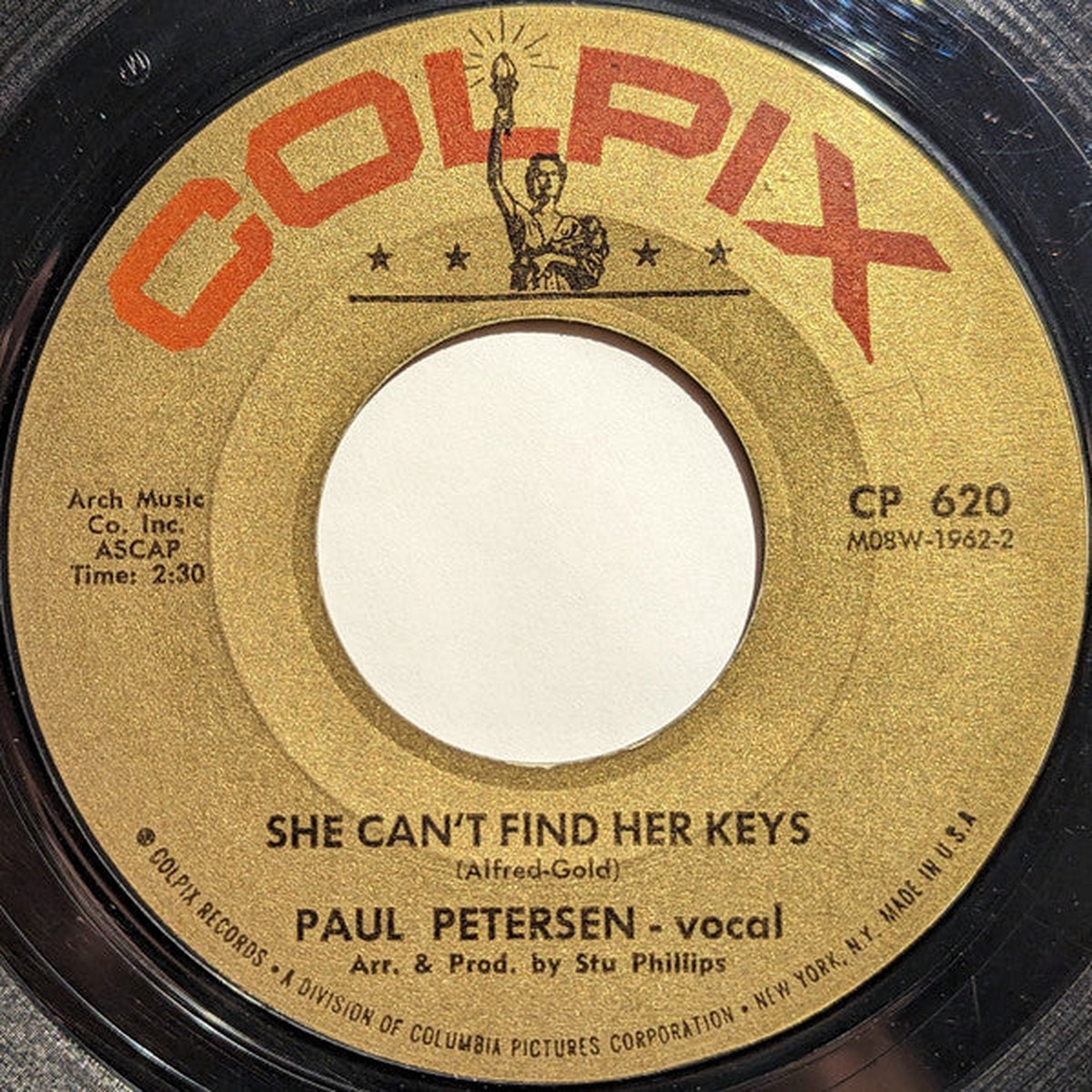 Petersen, Paul & Shelley Fabares - She Can't Find Her Keys / Very Unlikely (Vinyl, VG) (45)