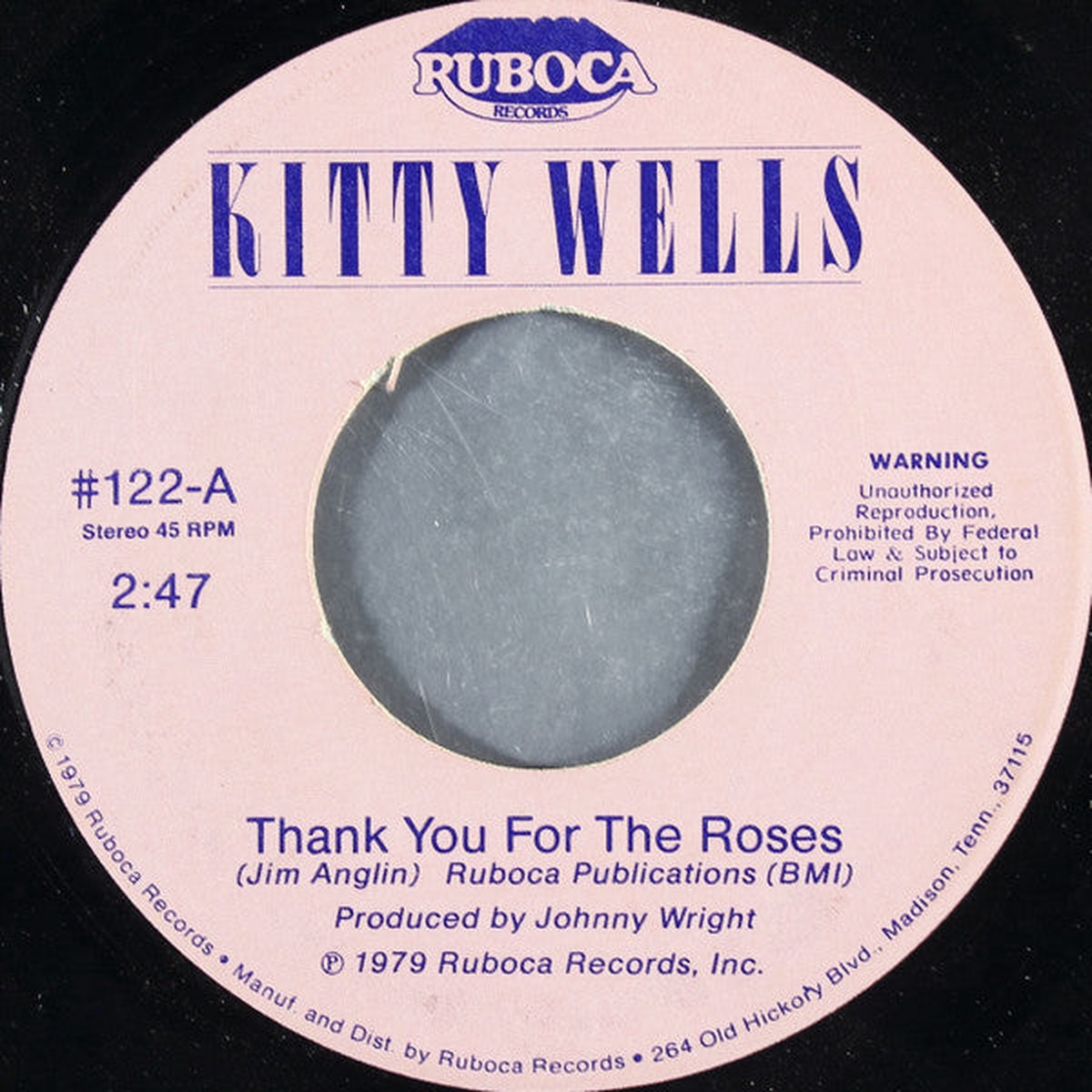Wells, Kitty - Thank You For The Roses (VG+)