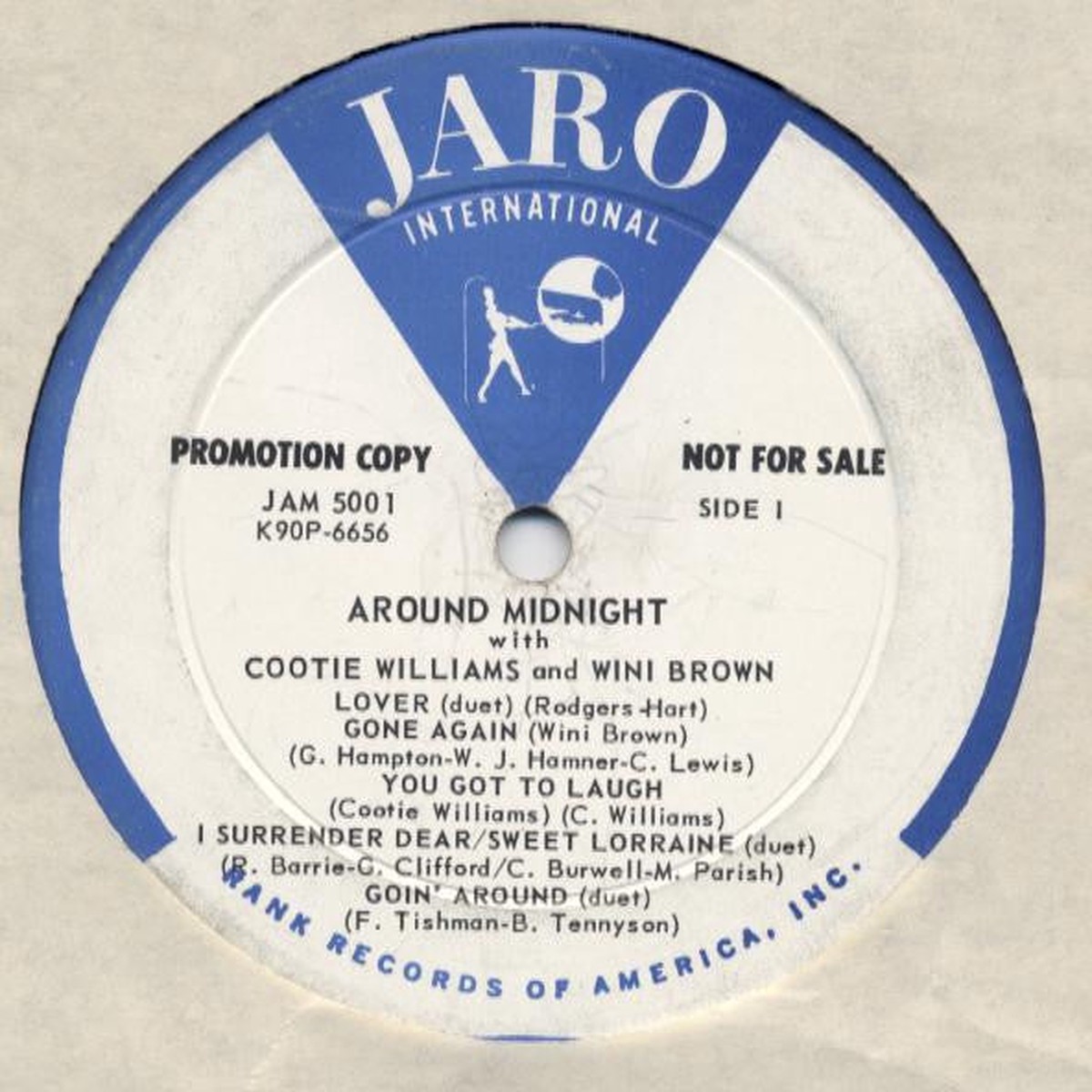 Williams, Cootie With Wini Brown - Around Midnight (Vinyl, VG)