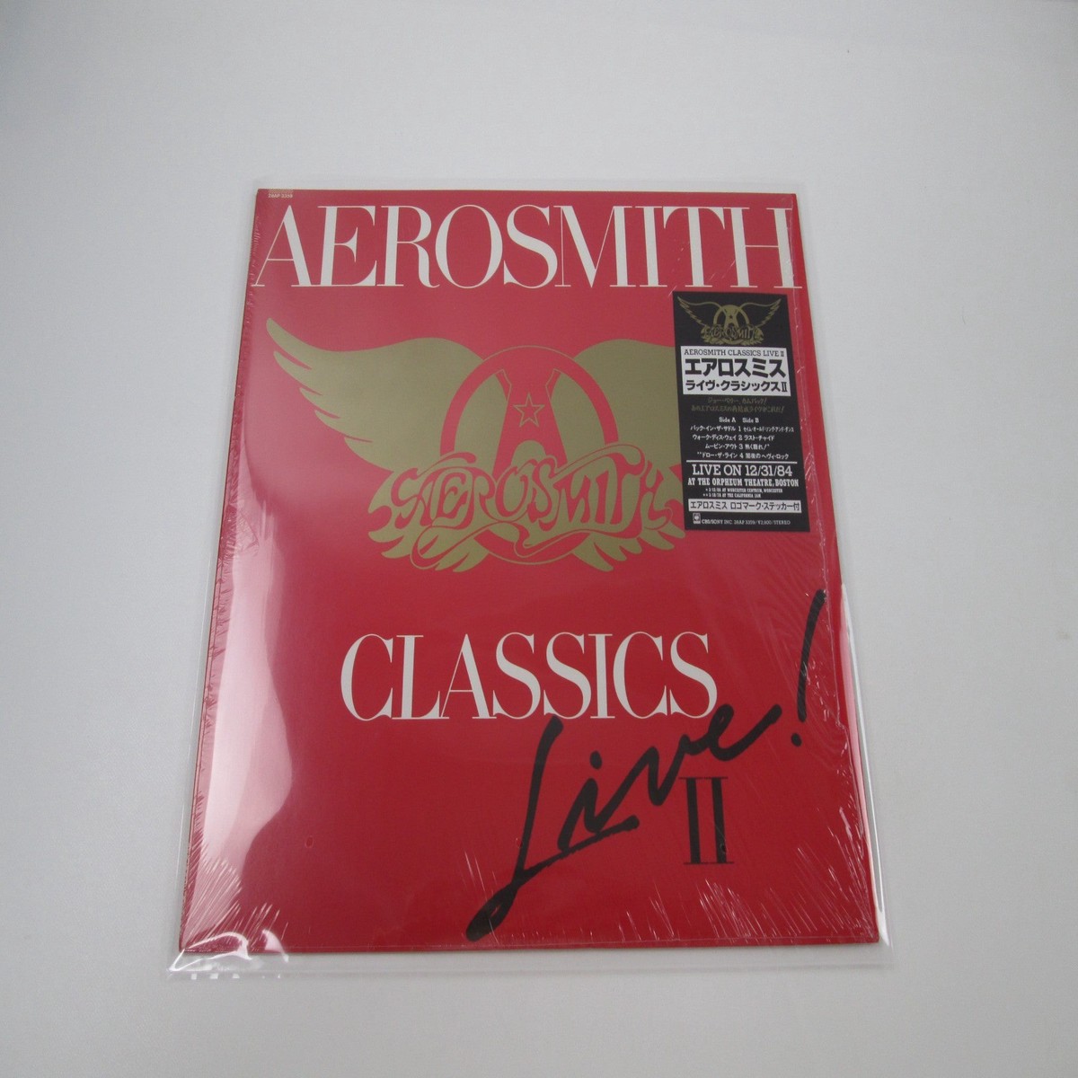 Aerosmith Classics Live II CBS/Sony 28AP 3359 with Hype Sticker Japan LP Vinyl