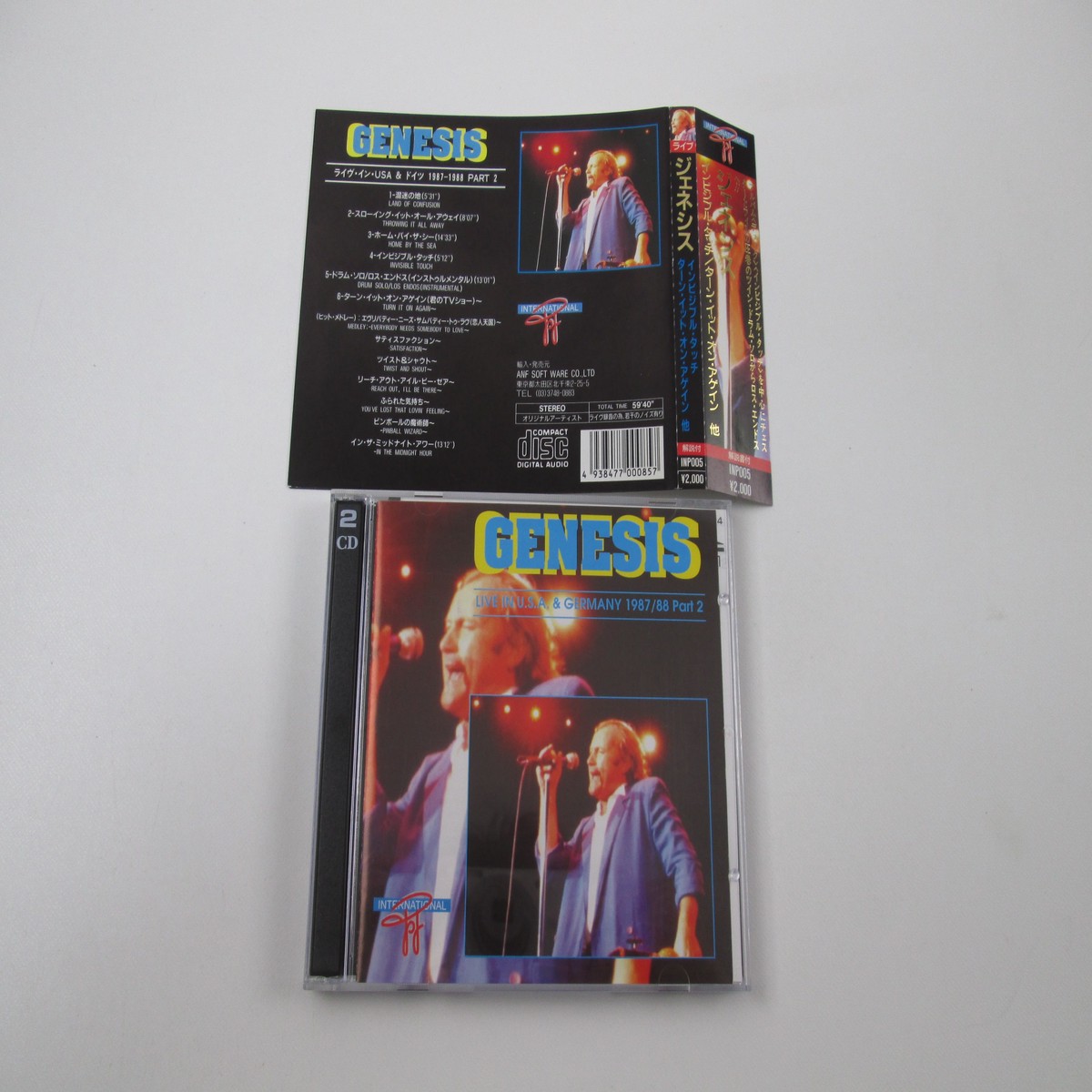 Genesis Live In U.S.A. & Germany Part I II INP-004,5 Music CD Japan Ver with OBI
