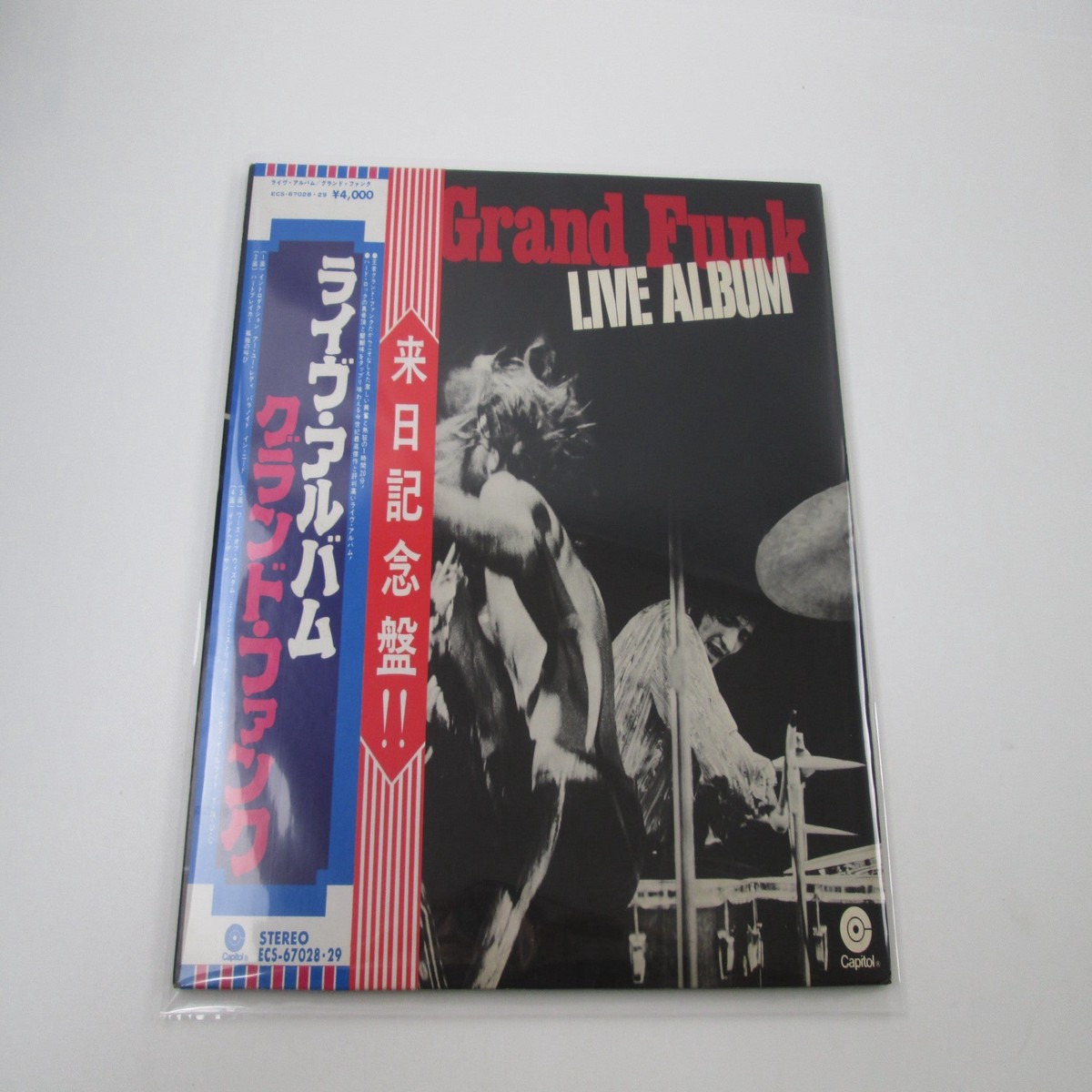 Grand Funk Live Album ECS-67028~29 with OBI Poster Japan LP Vinyl