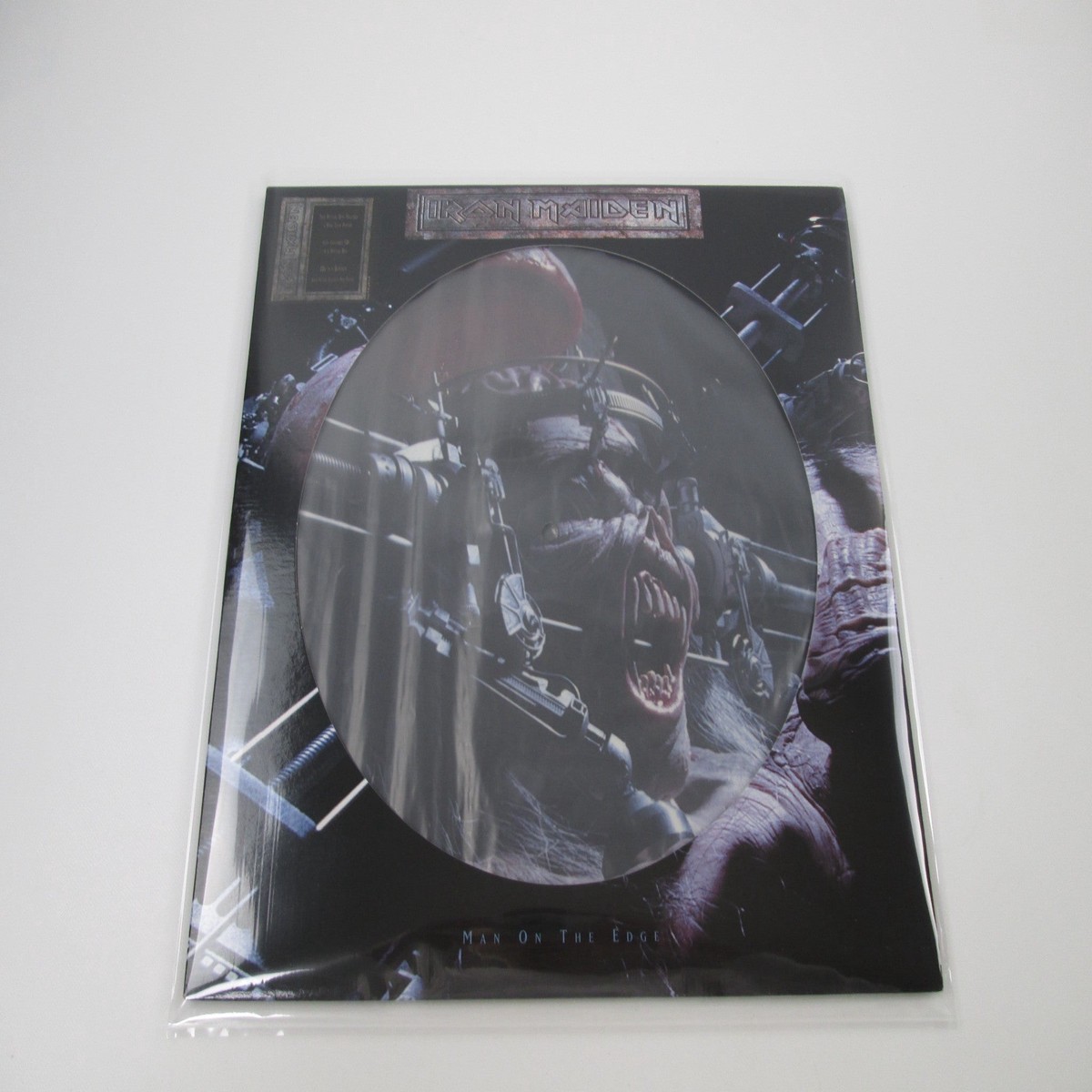 Iron Maiden Man On The Edge 12 EMPD 398B Poster Picture disc LP Vinyl