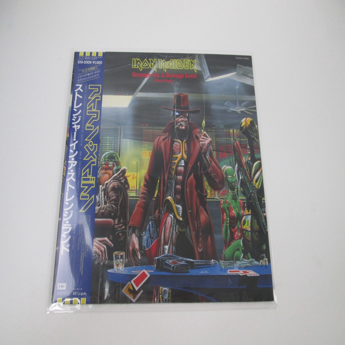 IRON MAIDEN STRANGER IN A STRANGE LAND Promo S19-5009 OBI Poster Japan LP Vinyl